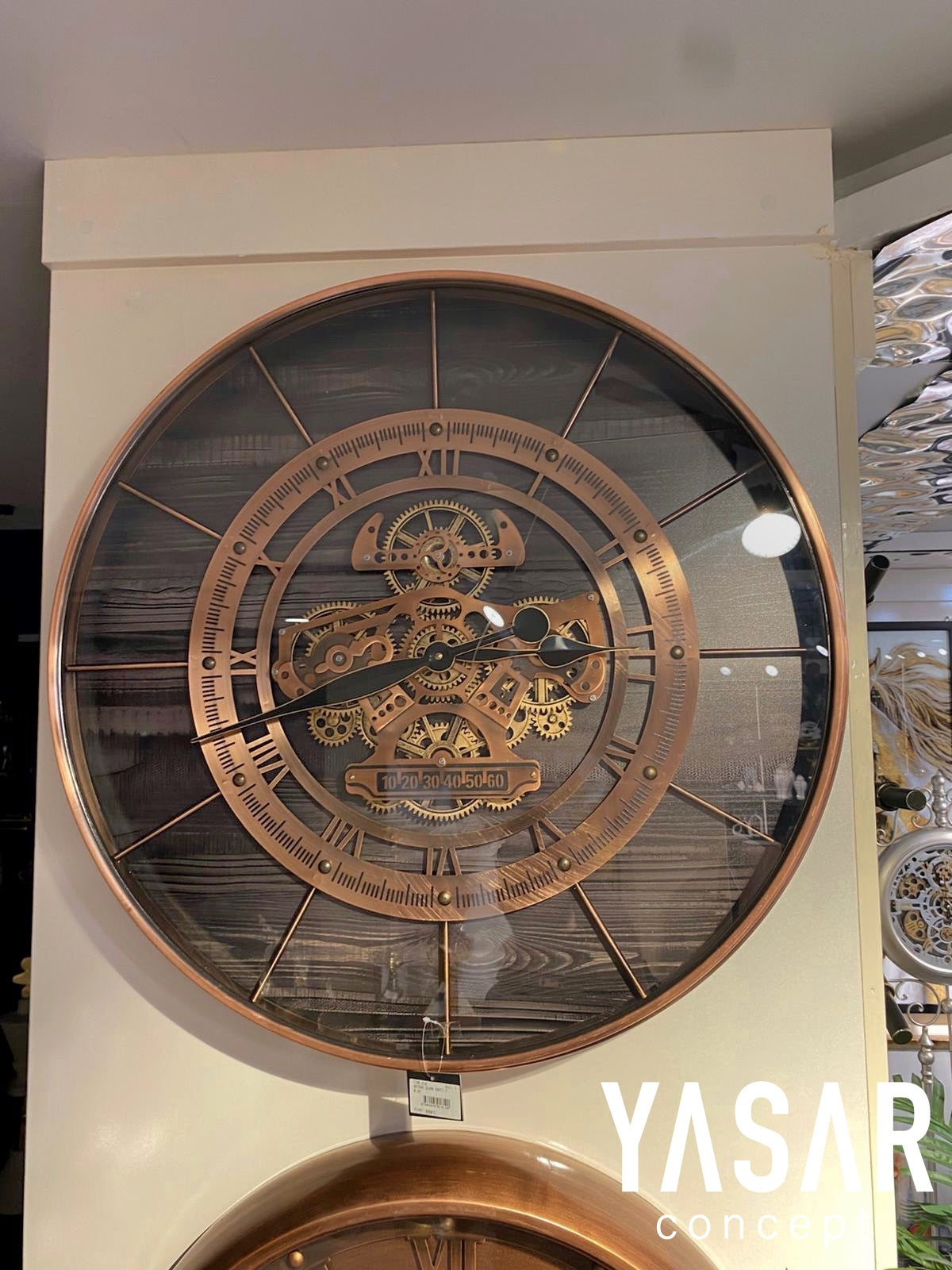 Velrosa Metal Çarklı Duvar Saati 70 Cm