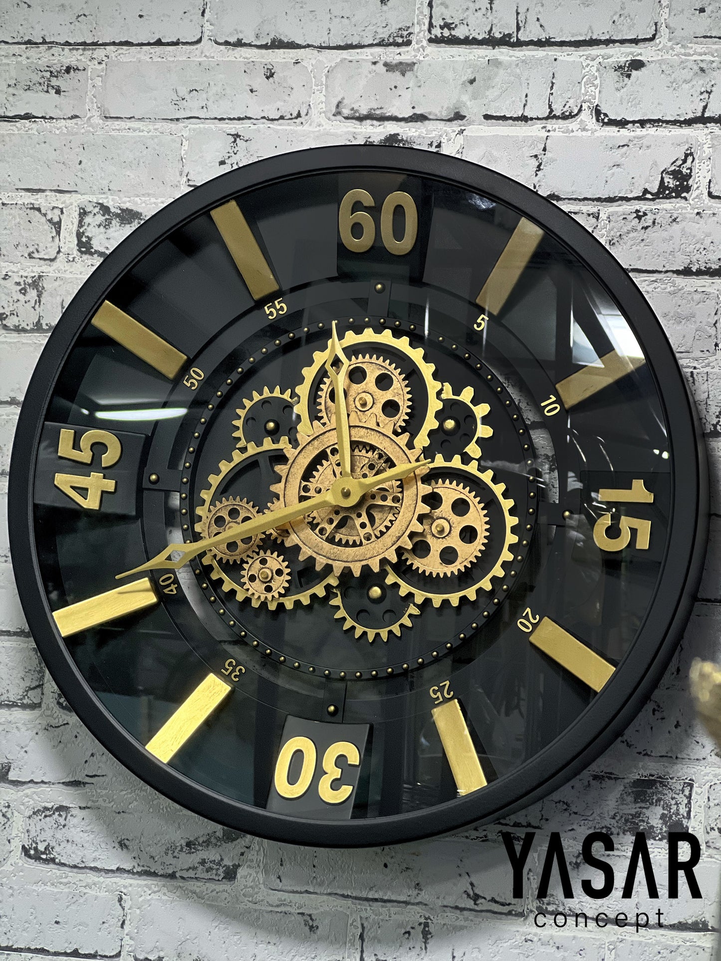 Mechavine Metal Çarklı Duvar Saati 46 Cm