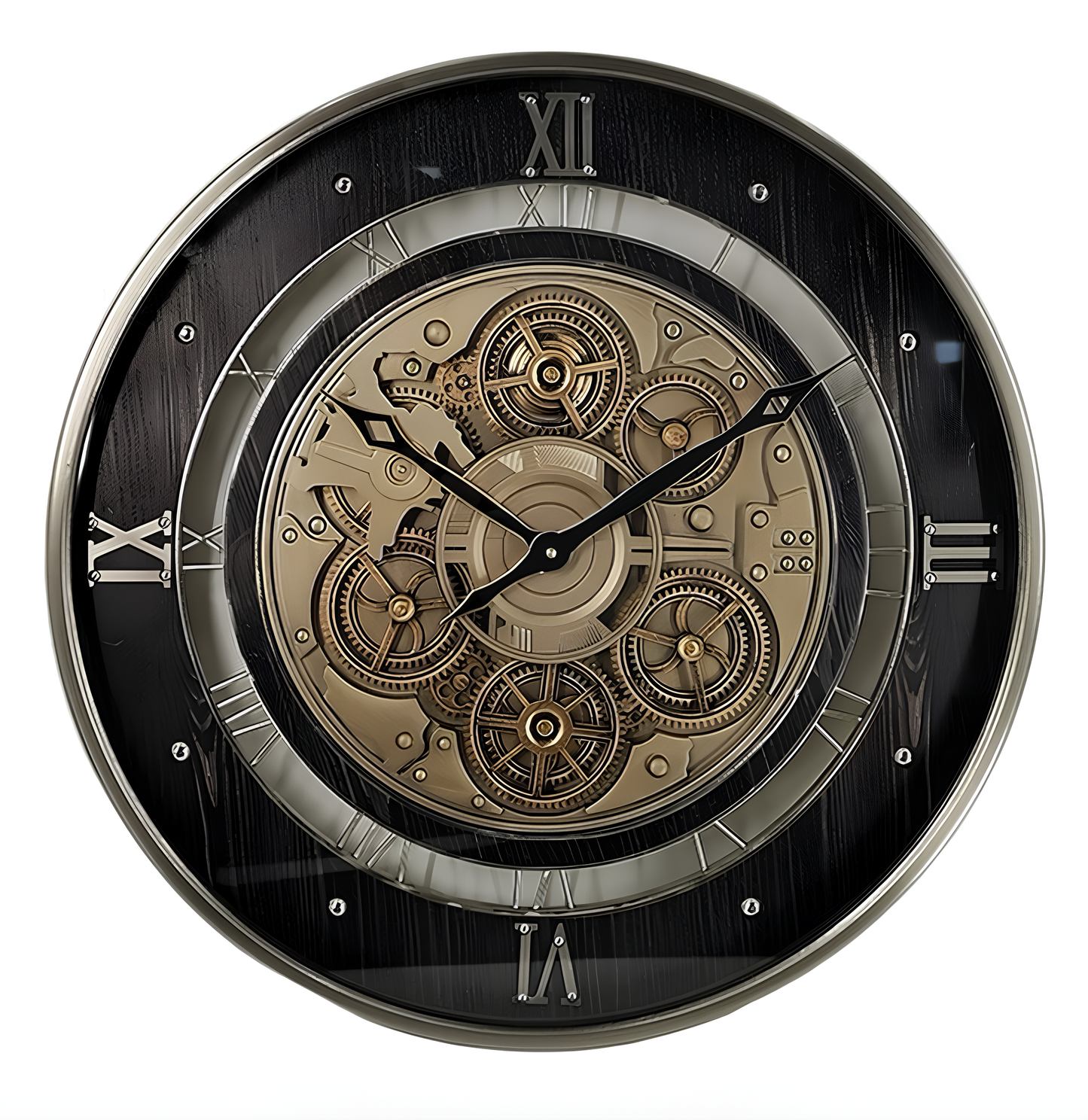 Wheellora Metal Çarklı Duvar Saati 60 Cm