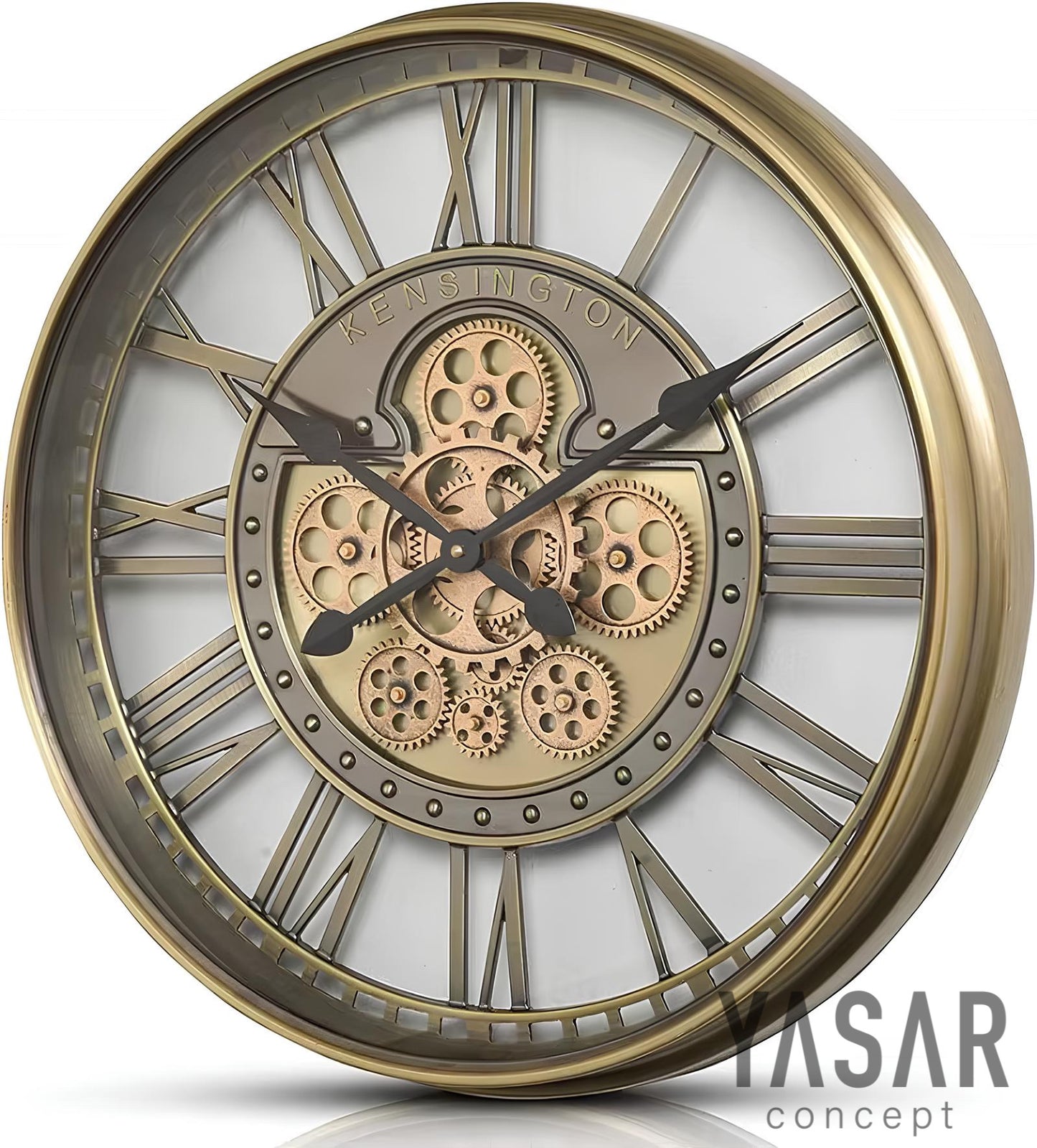 Cogvera Metal Çarklı Duvar Saati 55 Cm