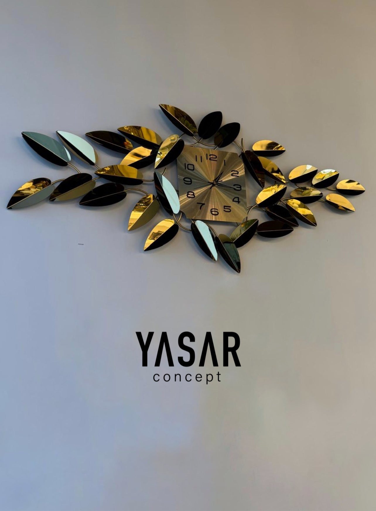 Steelfoliage Duvar Panosu Saatli