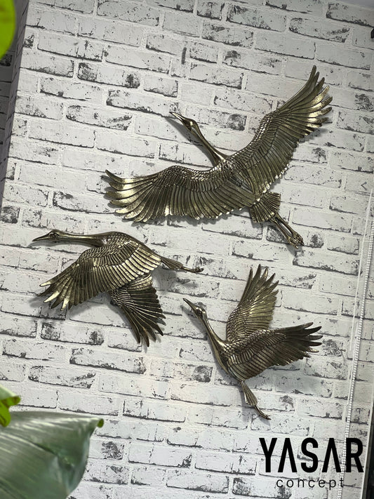Turna Kuşu Metal Duvar Aksesuarı Set