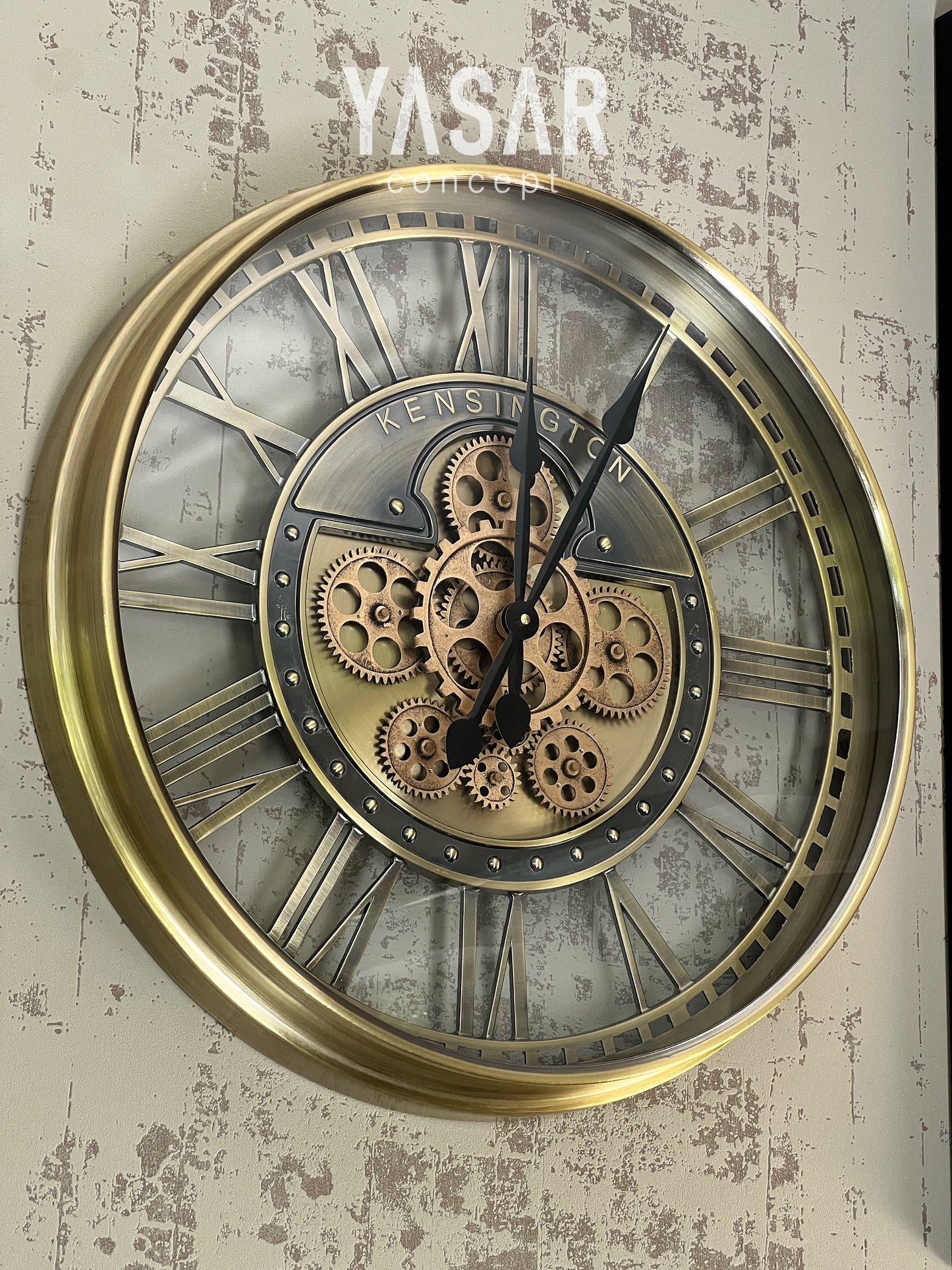 Cogvera Metal Çarklı Duvar Saati 55 Cm