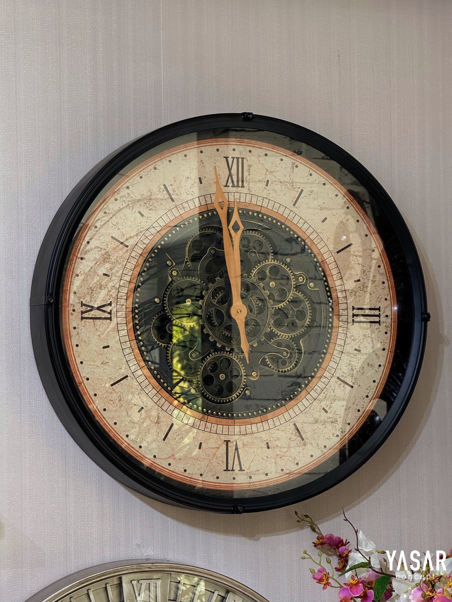 Chronowheel Metal Çarklı Duvar Saati 60 Cm