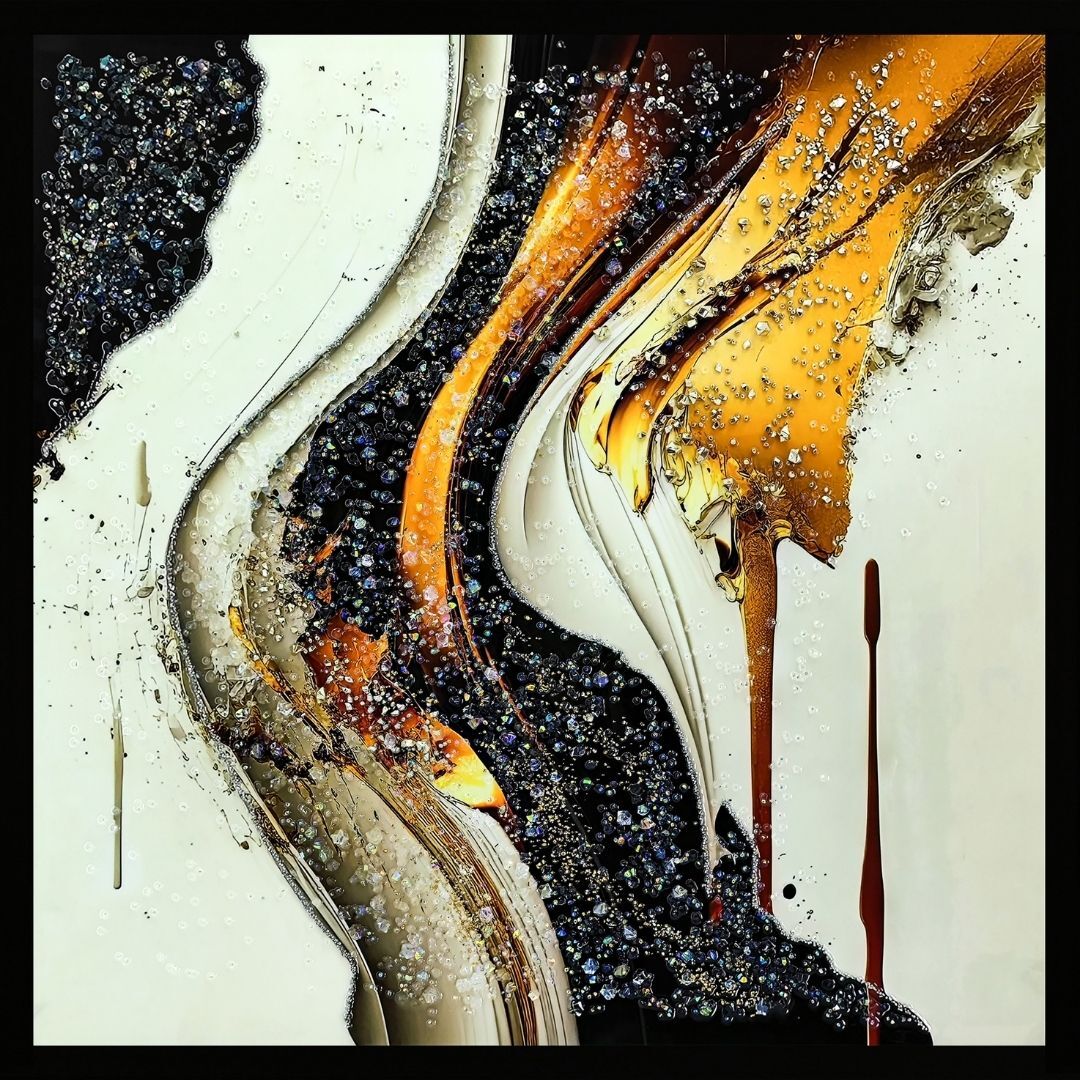 Flowed Kristal Epoksi Taşlı Reçine Tablo 85x85 Cm