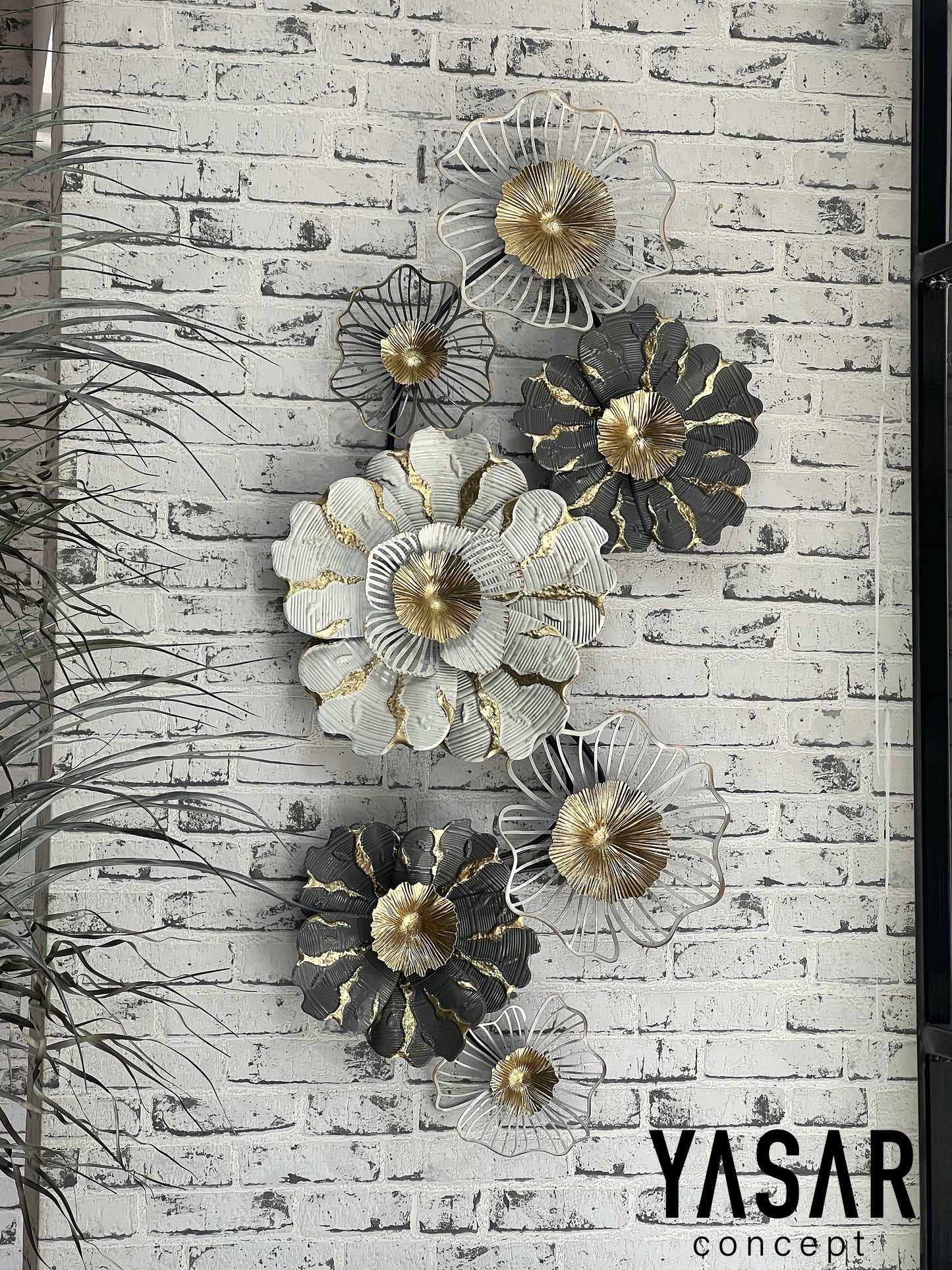 Flowe Metal Çiçekli Duvar Panosu