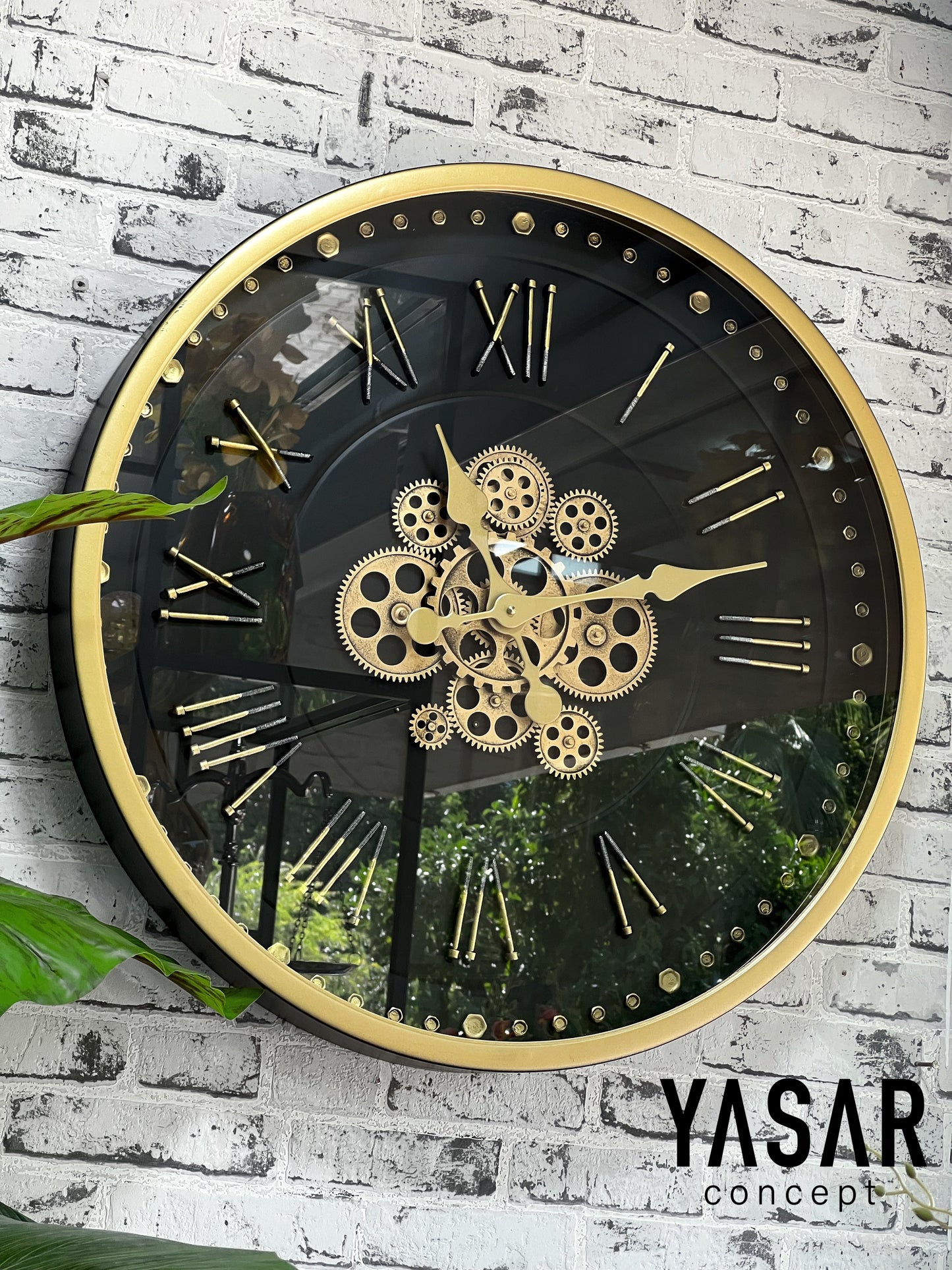 Mechtide Metal Çarklı Duvar Saati 66 Cm
