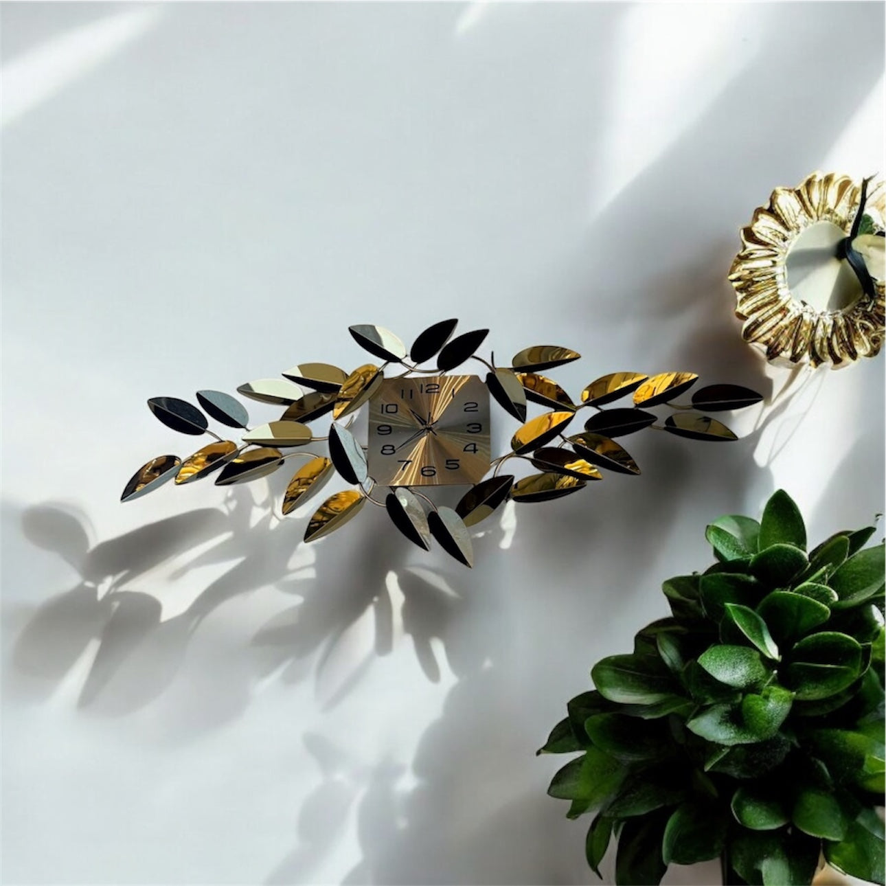 Steelfoliage Duvar Panosu Saatli