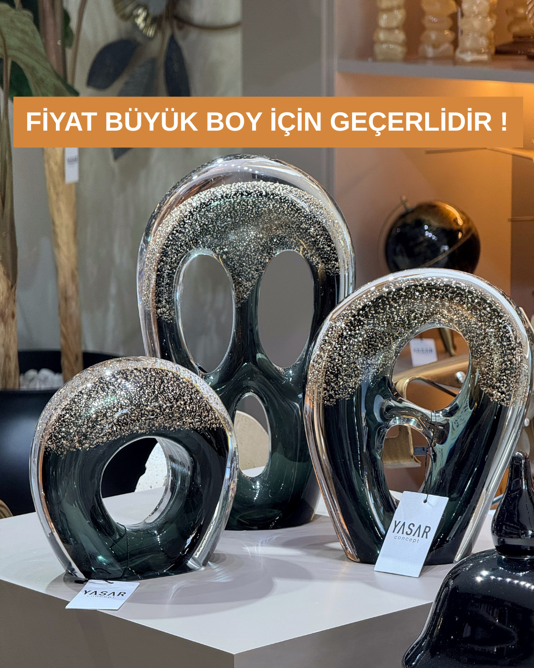 Mottia Dekoratif Soyut Cam Obje Büyük