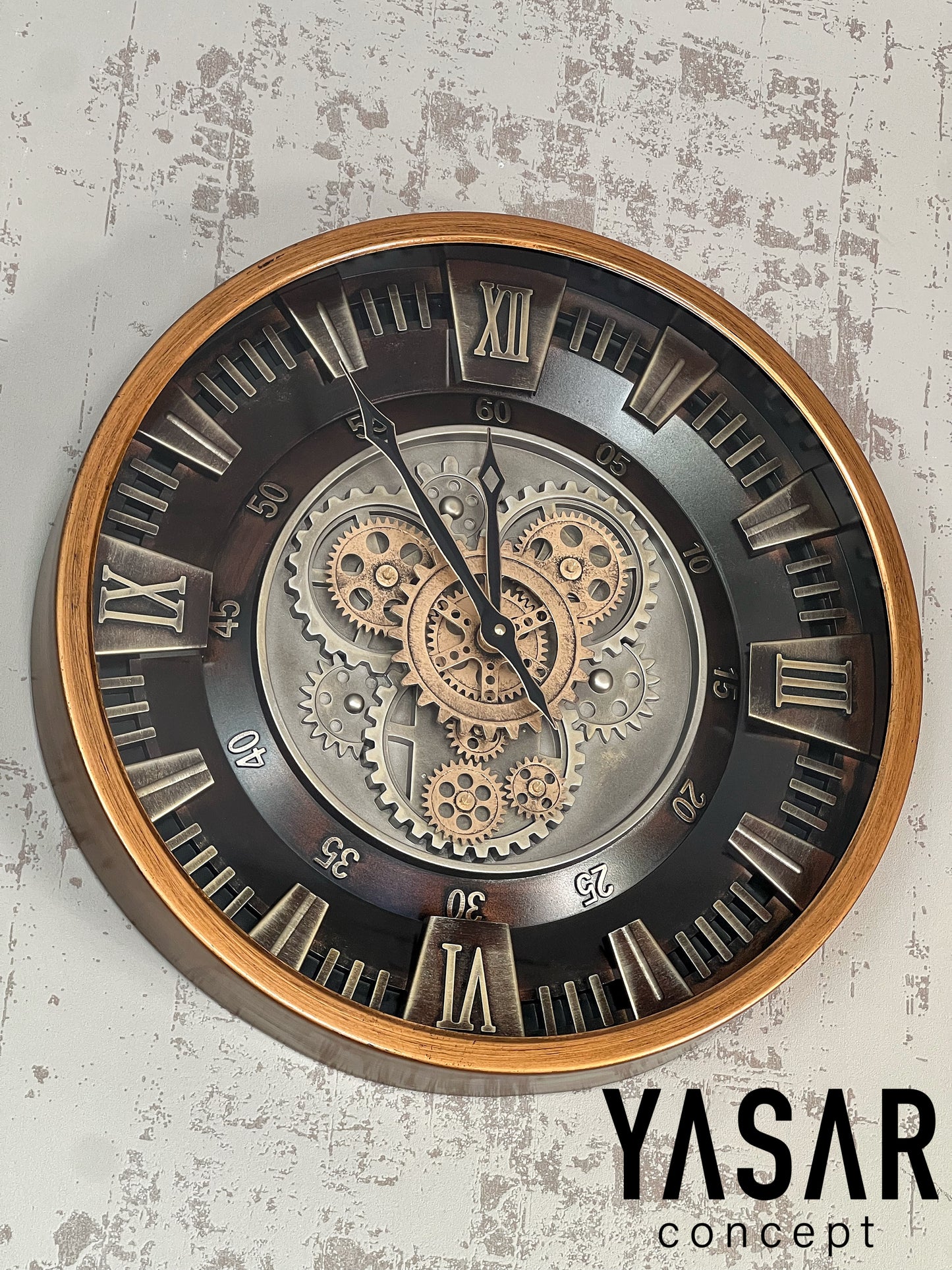 Cranford Metal Çarklı Duvar Saati 46 Cm