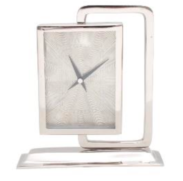 Bellagio Metal Masa Saati Gümüş 20x22 Cm