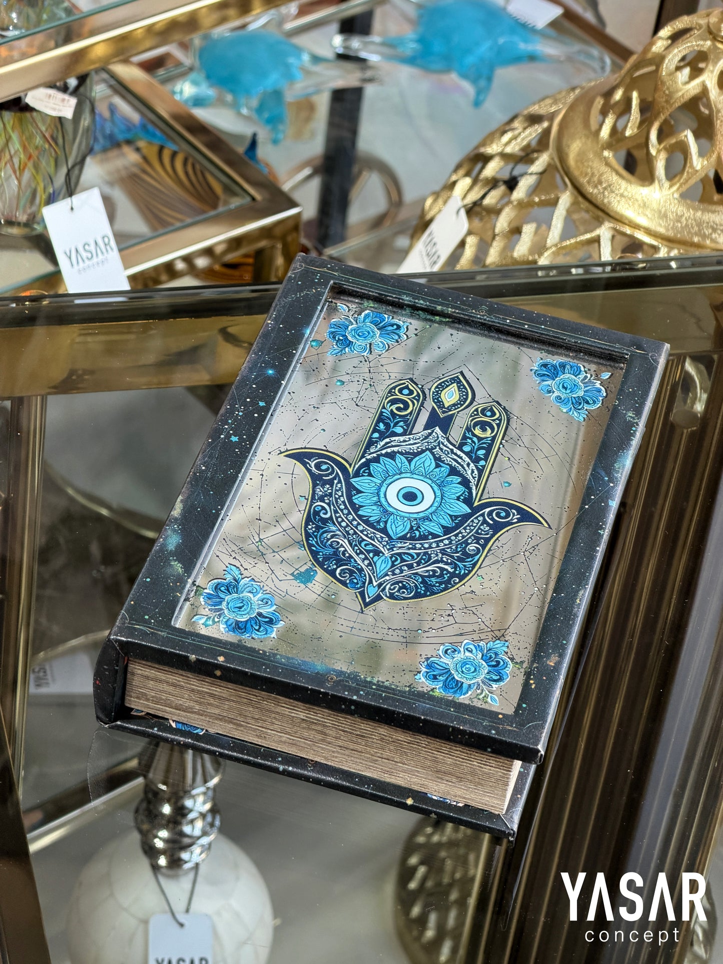 Evil Eye Aynalı Dekoratif Kitap Kutu Set