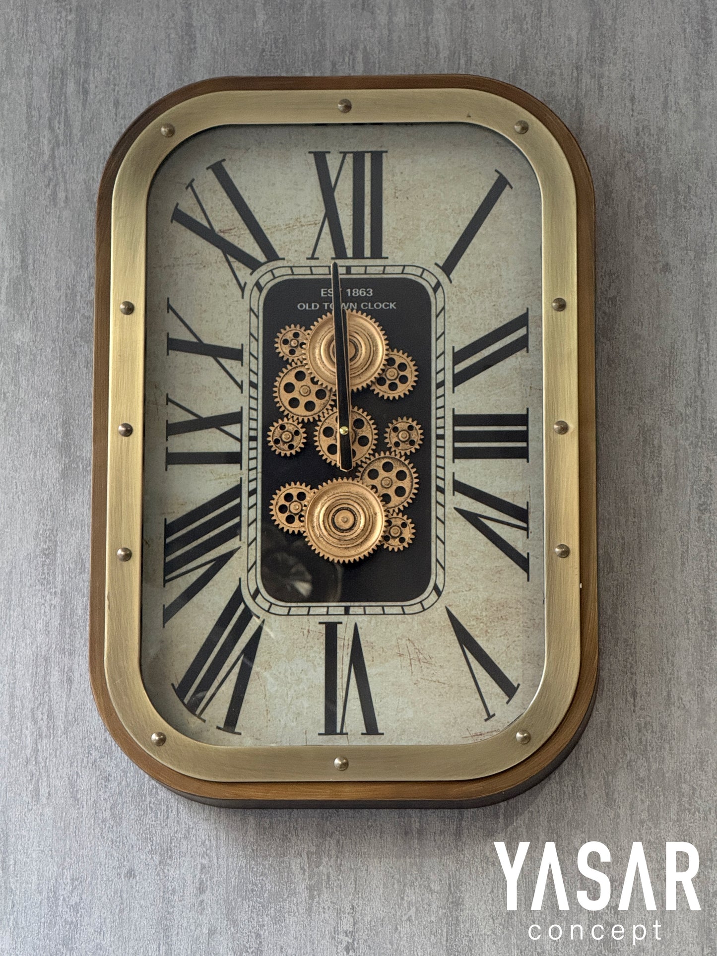 Bellmonta Metal Çarklı Duvar Saati 48x68 Cm