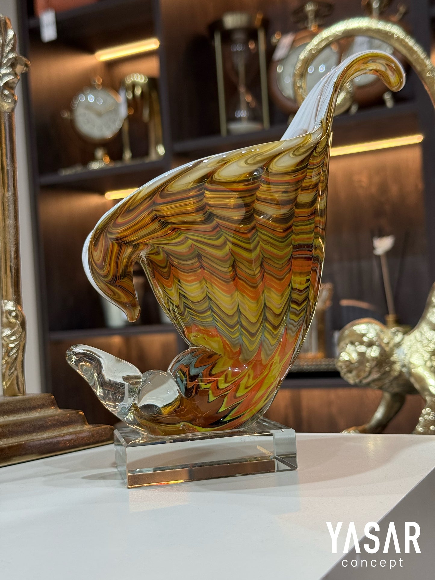 Opalina Dekoratif Cam Deniz Kabuğu 18x24 Cm