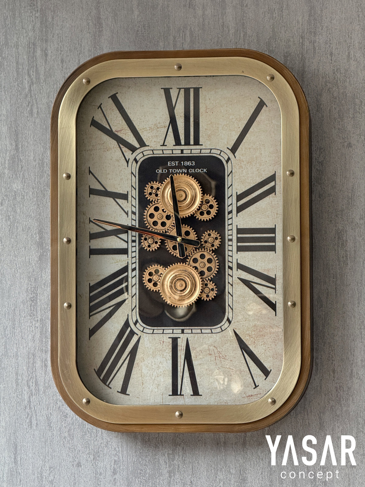 Bellmonta Metal Çarklı Duvar Saati 43x63 Cm