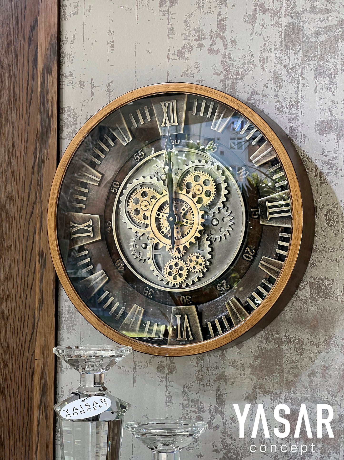 Cranford Metal Çarklı Duvar Saati 46 Cm