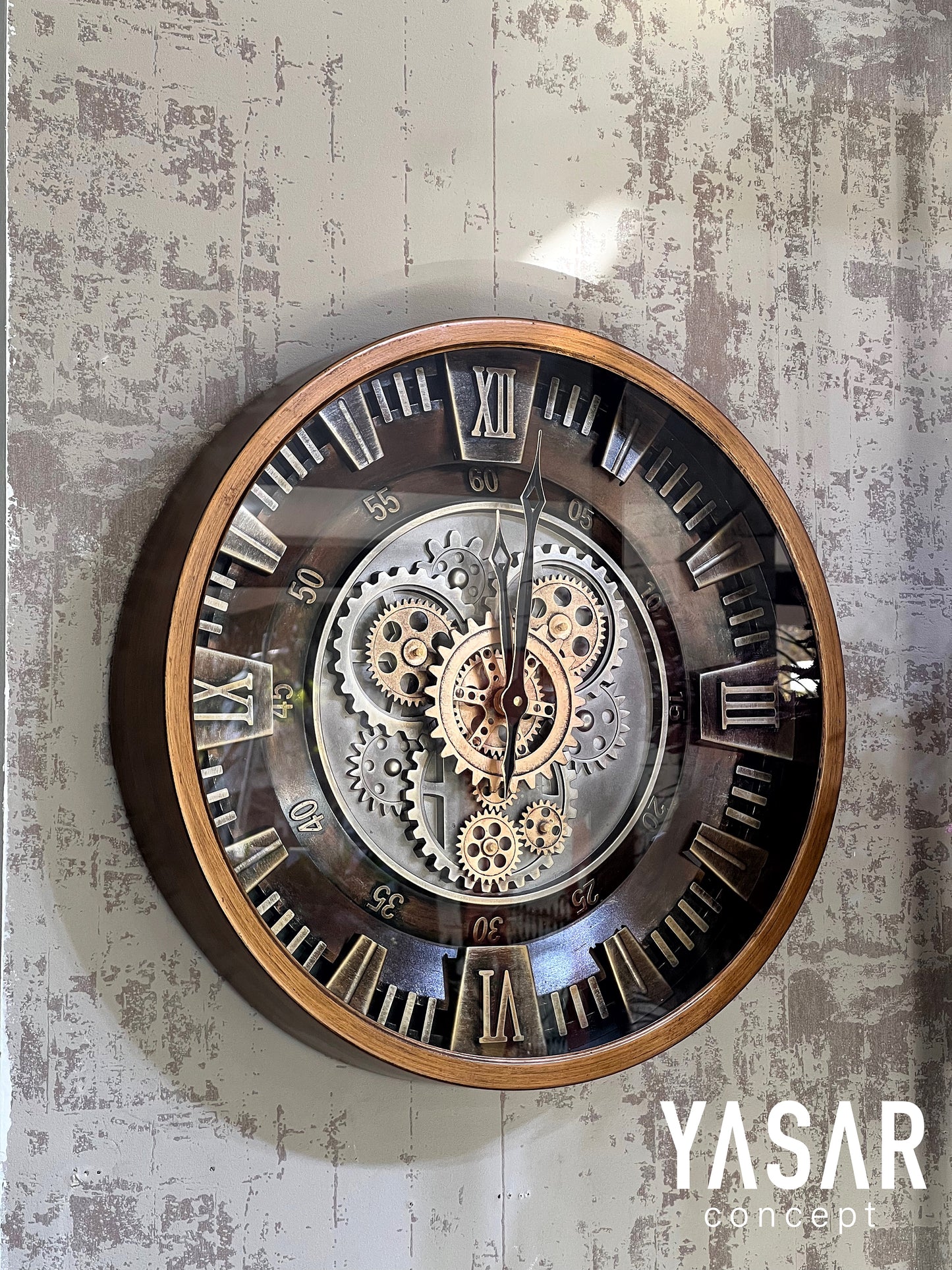 Cranford Metal Çarklı Duvar Saati 46 Cm