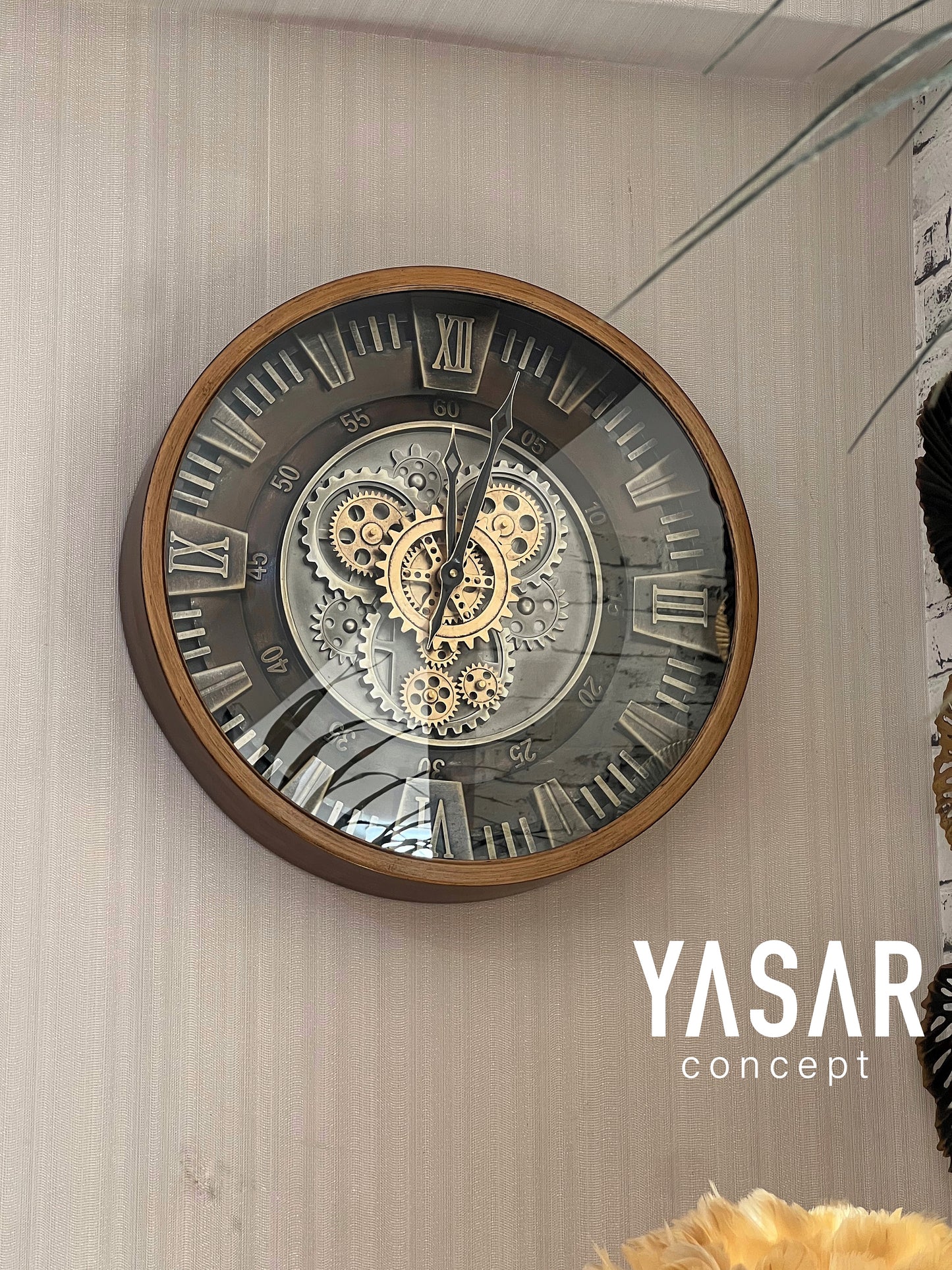 Cranford Metal Çarklı Duvar Saati 46 Cm