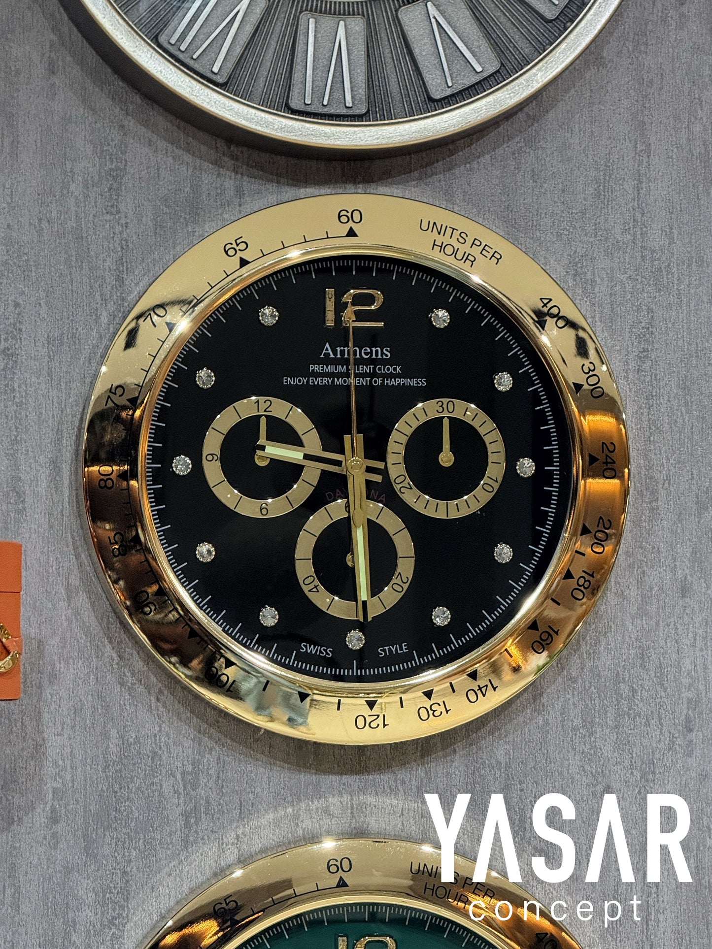 Rexhorloge Metal Duvar Saati 40 Cm Siyah