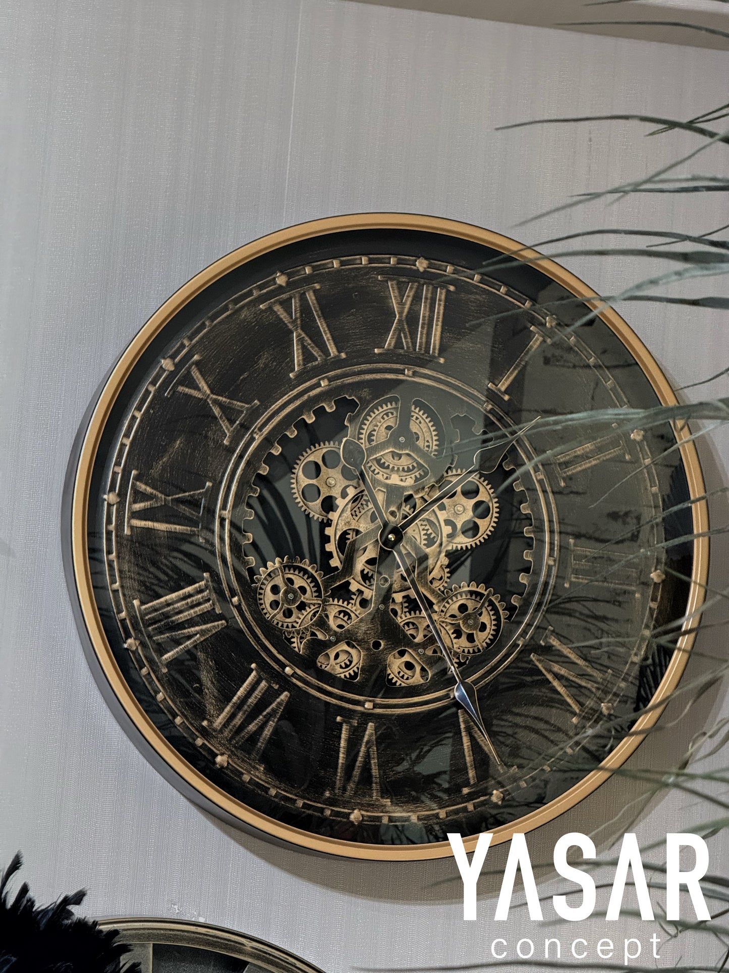 Rotex Metal Çarklı Duvar Saati 60 Cm