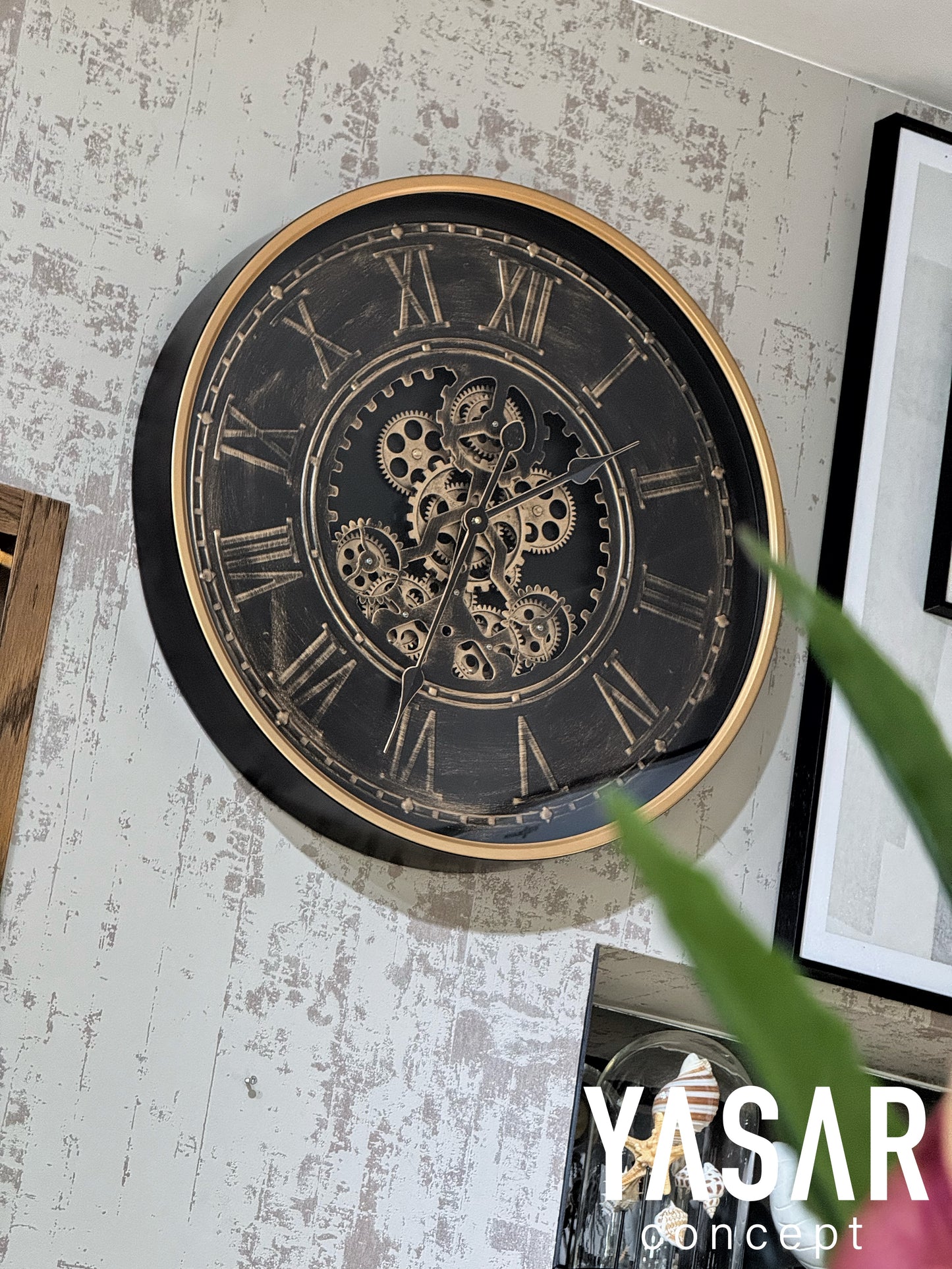 Rotex Metal Çarklı Duvar Saati 60 Cm