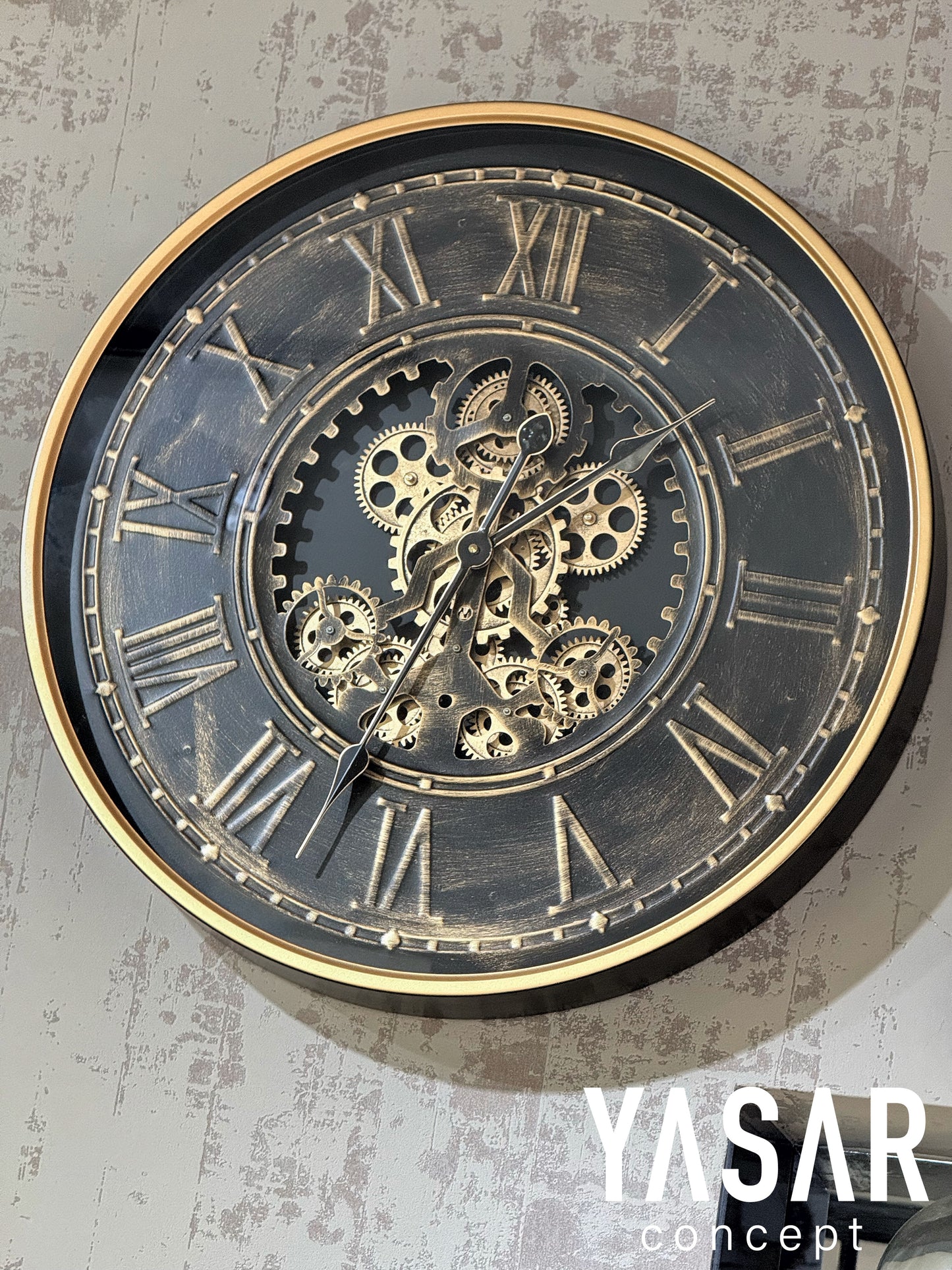 Rotex Metal Çarklı Duvar Saati 60 Cm