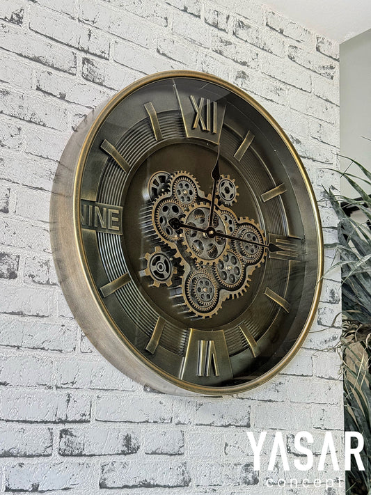 Tickon Metal Çarklı Duvar Saati 60 Cm