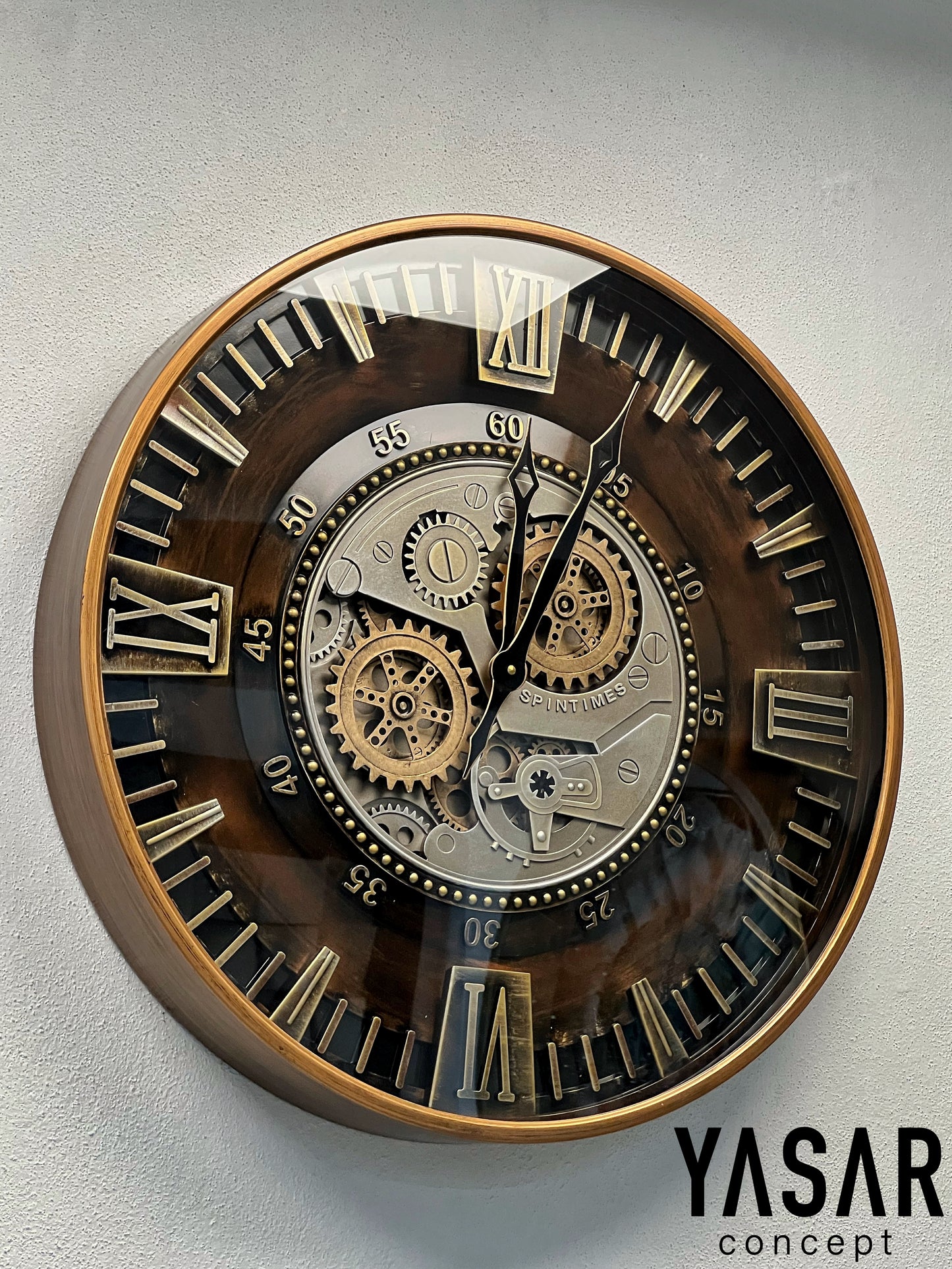 Clenton Metal Çarklı Duvar Saati 60 Cm