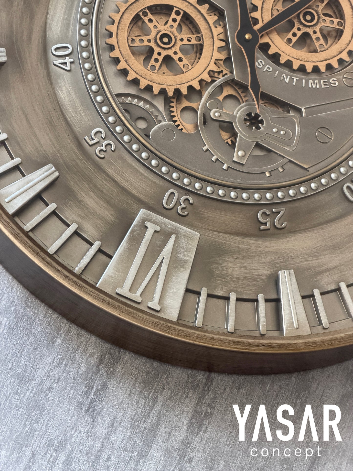 Rotavera Metal Çarklı Duvar Saati 60 Cm
