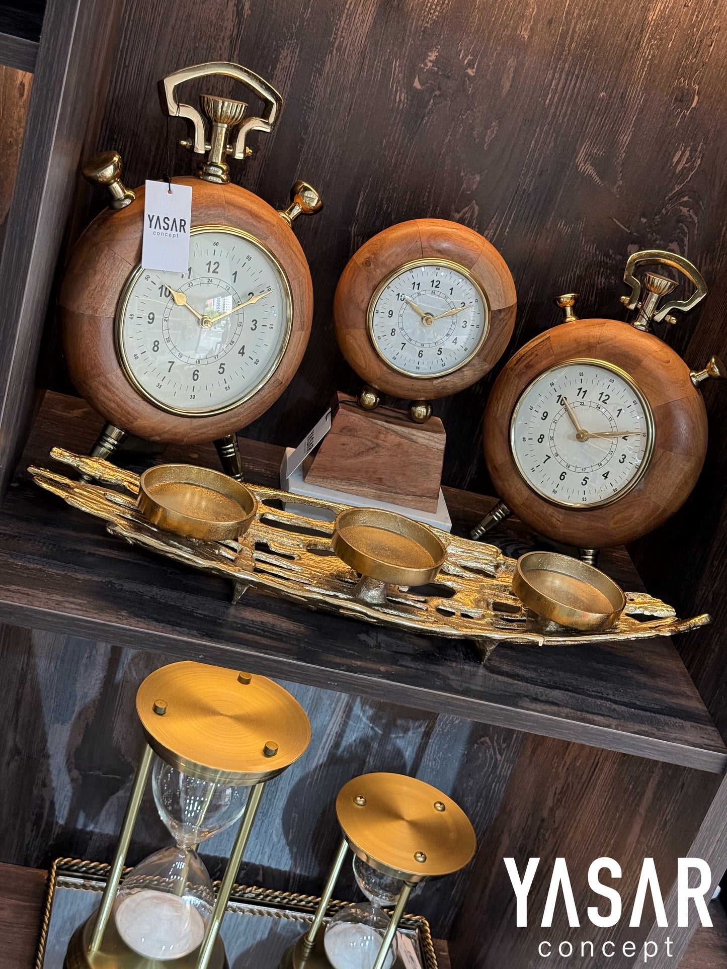 Flamora Metal Tabaklı Mumluk Set