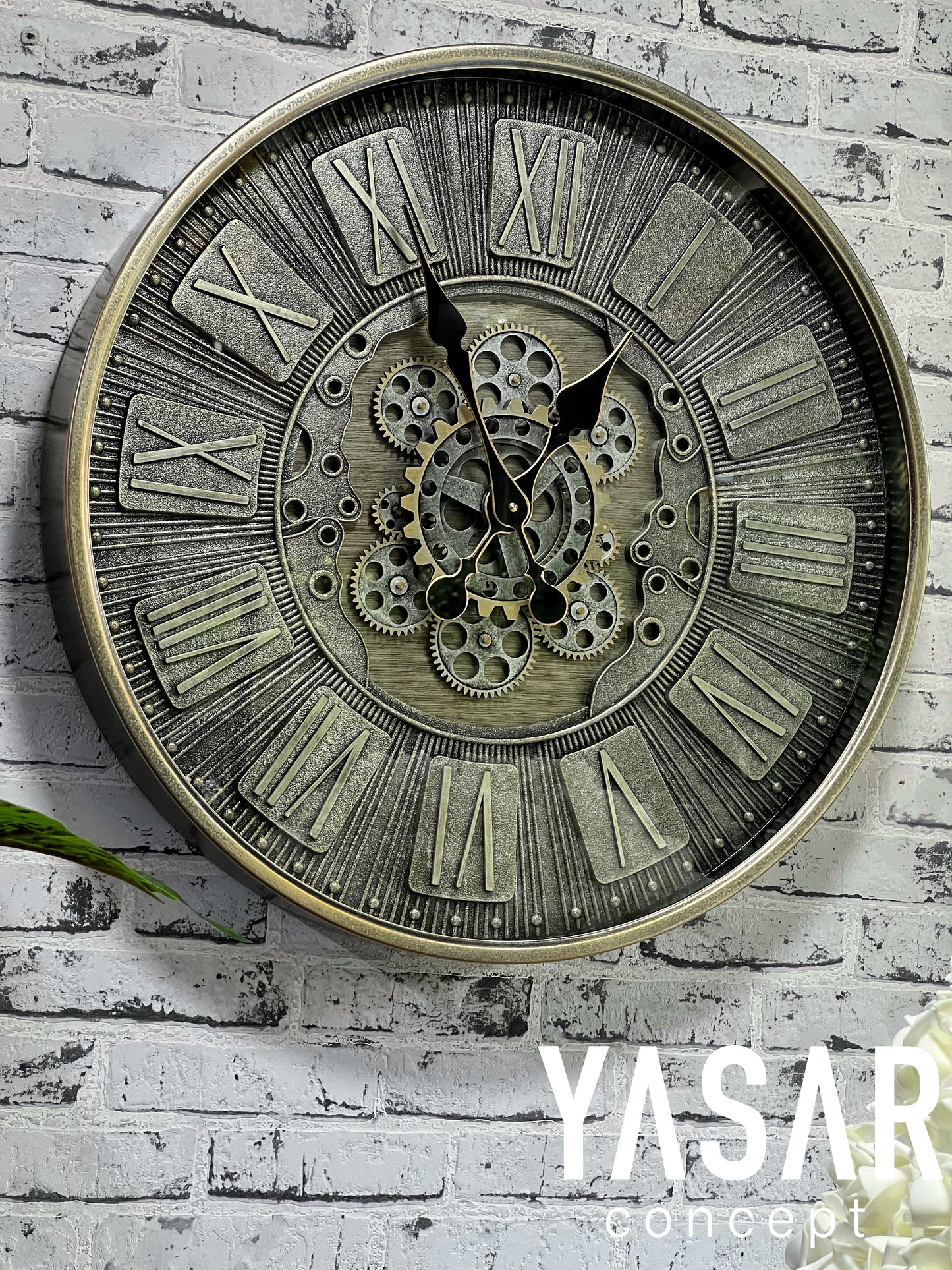 Clokar Metal Çarklı Duvar Saati 60 Cm