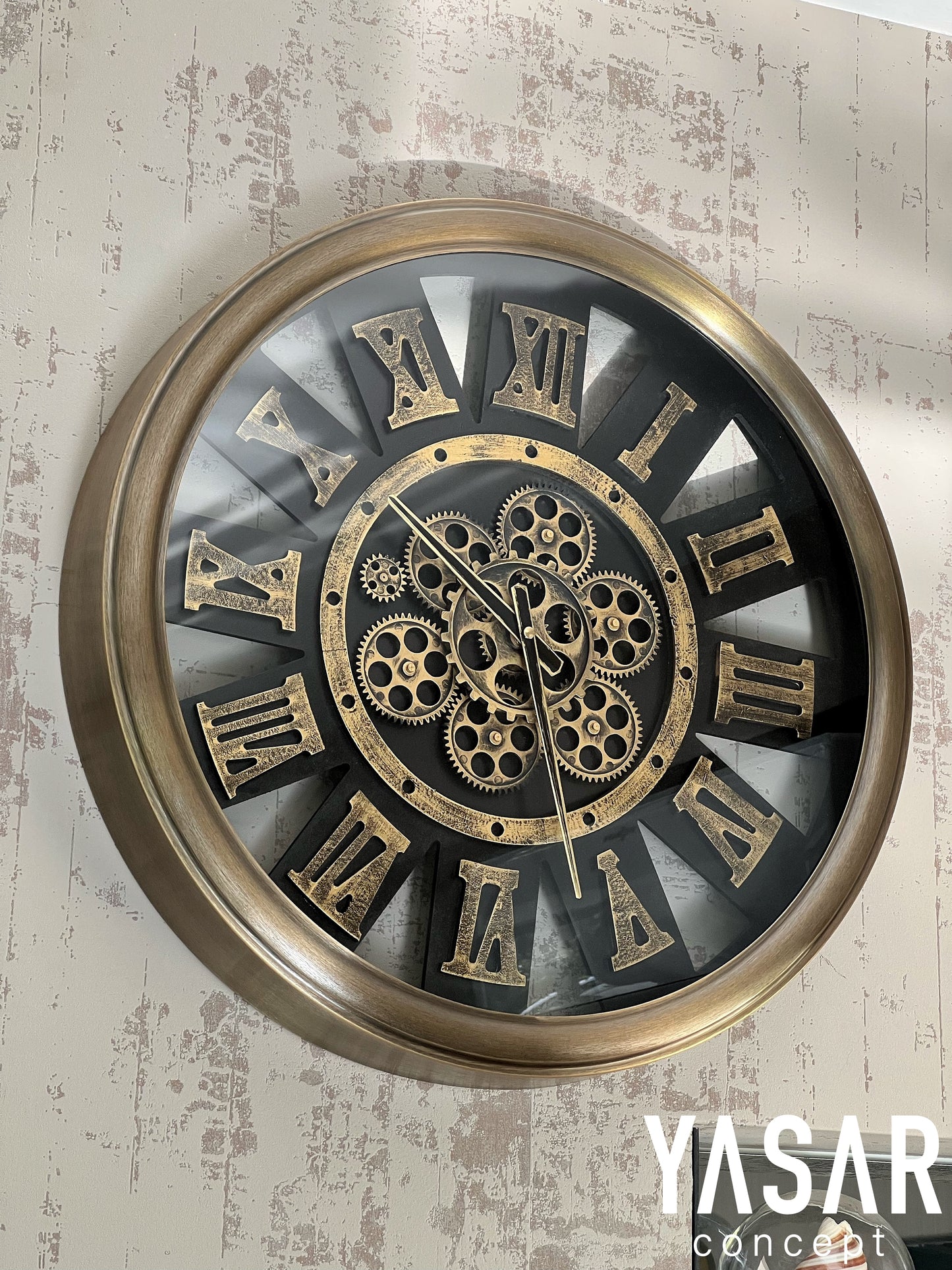 Mechadial Metal Çarklı Duvar Saati 60 Cm