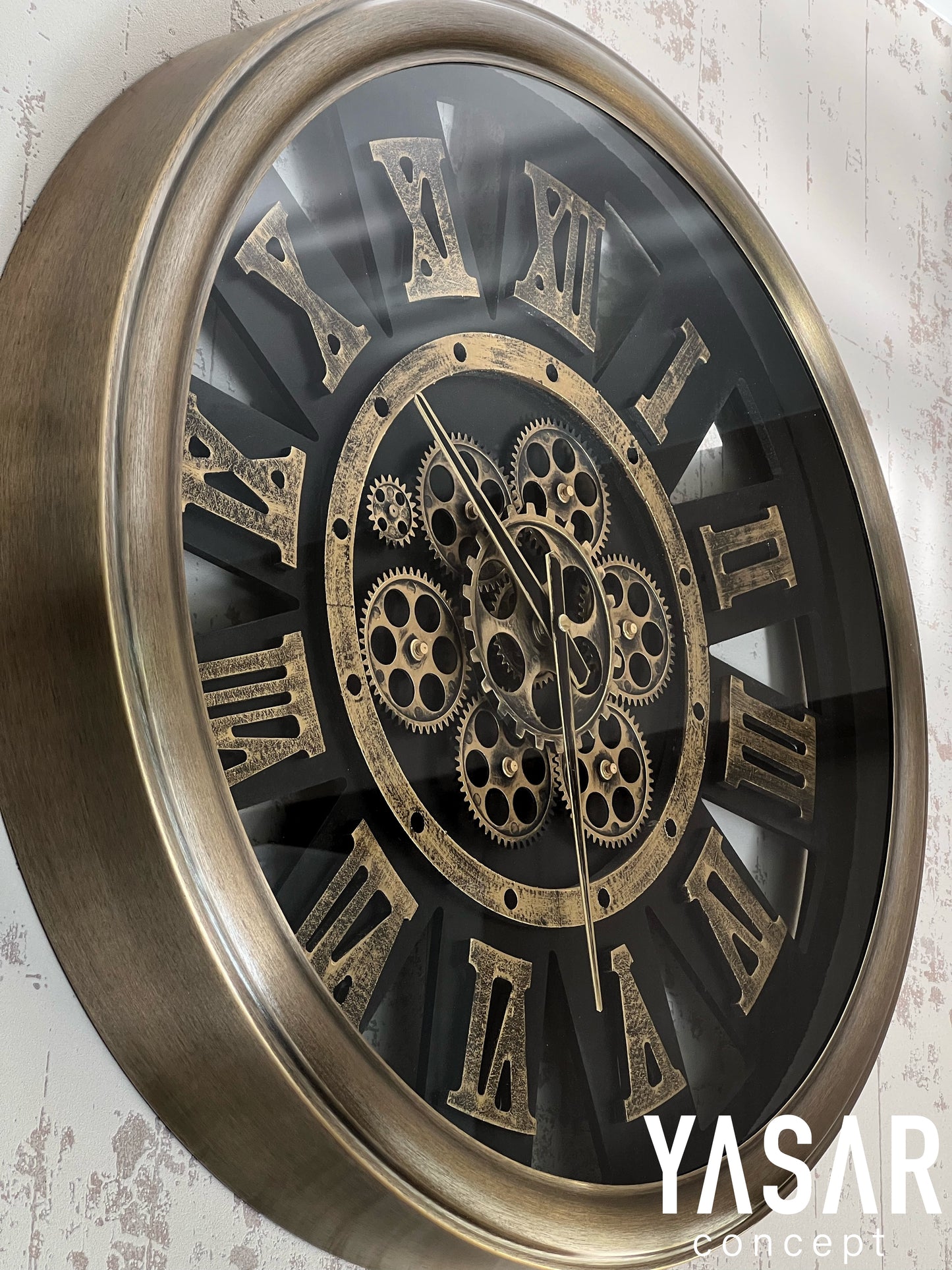 Mechadial Metal Çarklı Duvar Saati 60 Cm