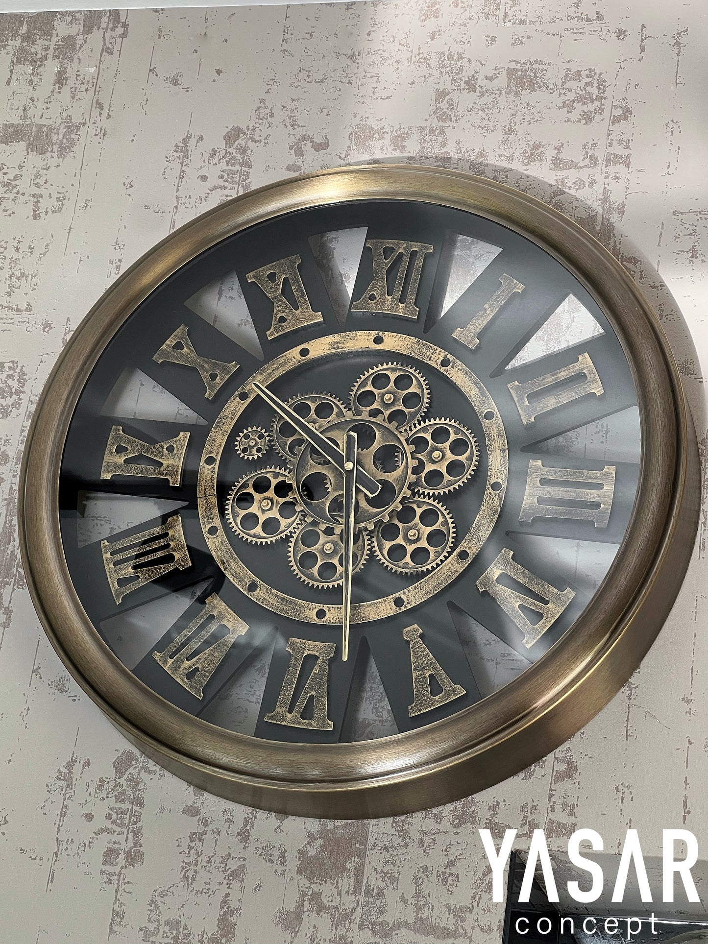 Mechadial Metal Çarklı Duvar Saati 60 Cm