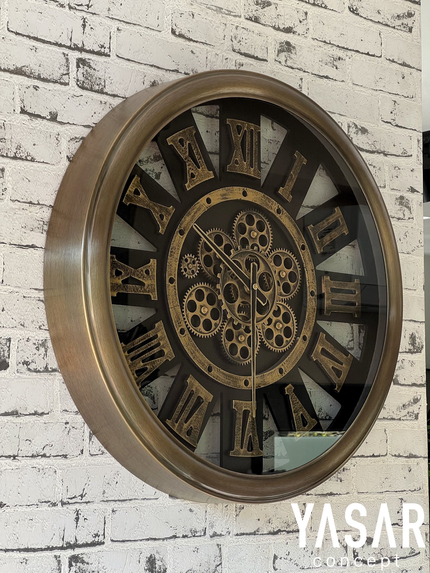 Mechadial Metal Çarklı Duvar Saati 60 Cm