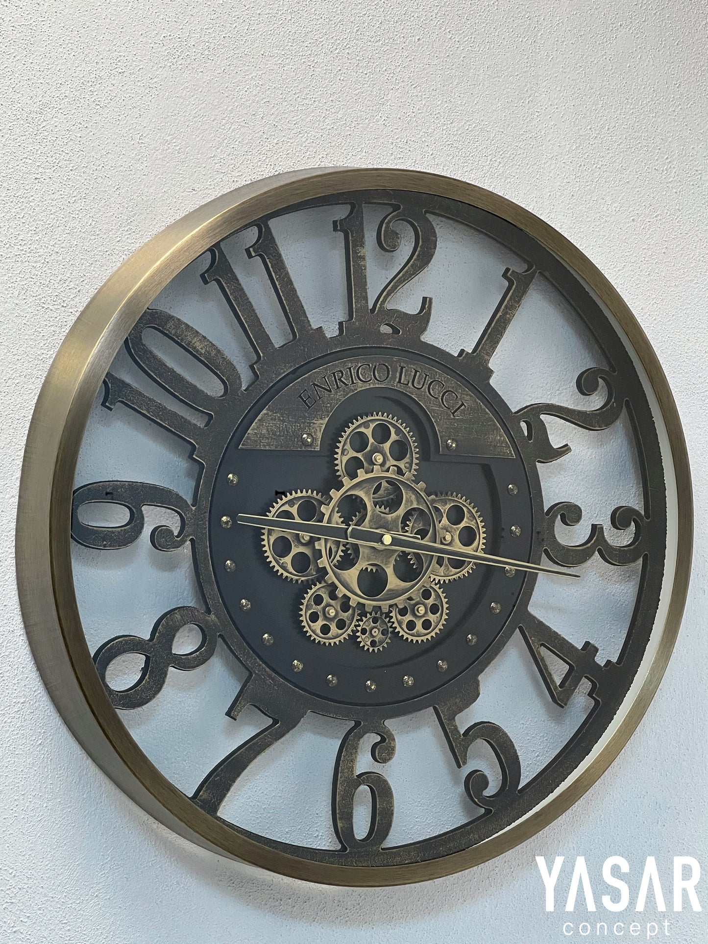 Cyclogear Metal Çarklı Duvar Saati 60 Cm