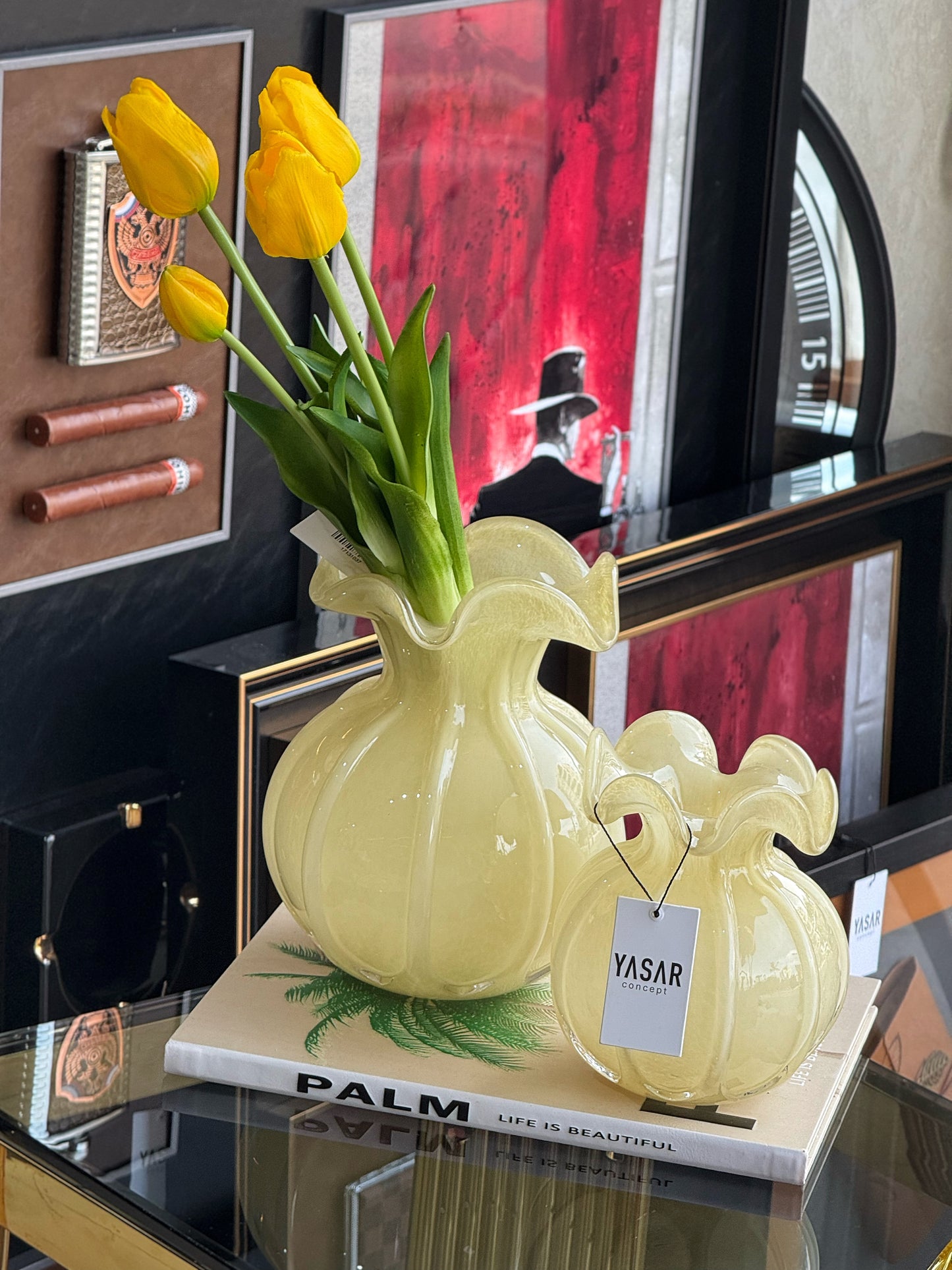 Pomeluce Cam Vazo Set