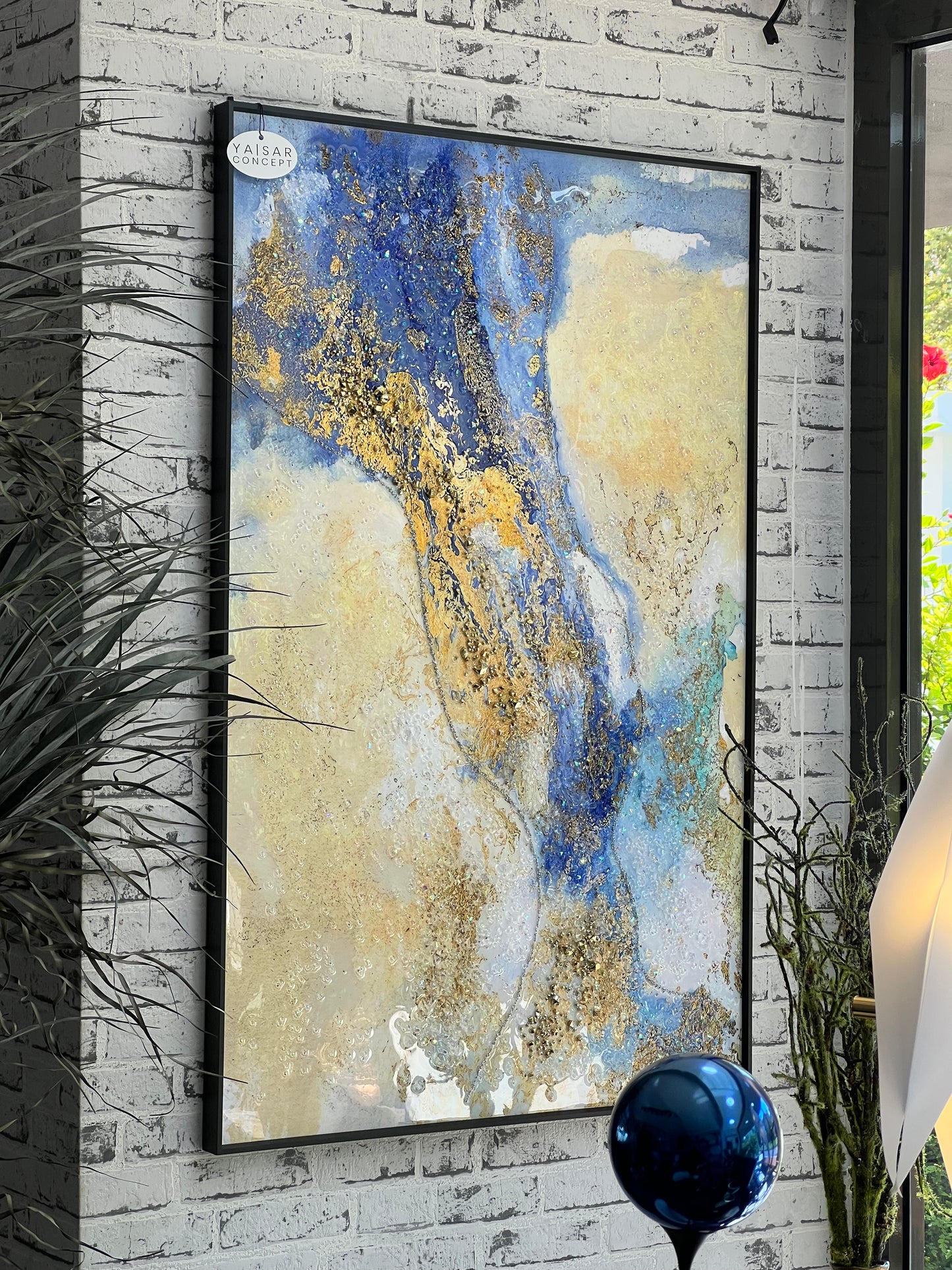 Bright Blue Kristal Epoksi Taşlı Reçine Tablo