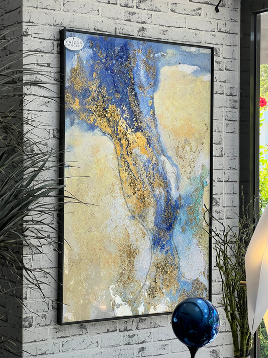 Bright Blue Kristal Epoksi Taşlı Reçine Tablo