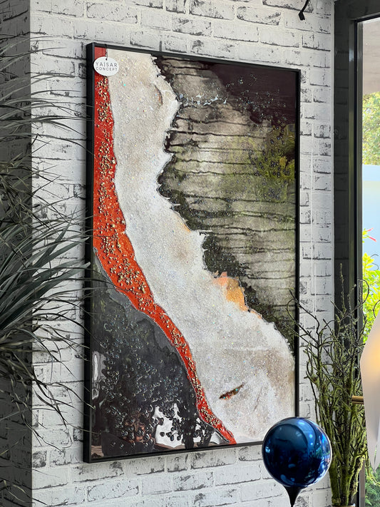 Wave Blue Kristal Epoksi Taşlı Reçine Tablo