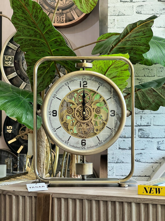 Timelith Metal Çarklı Masa Saati 31x38 Cm