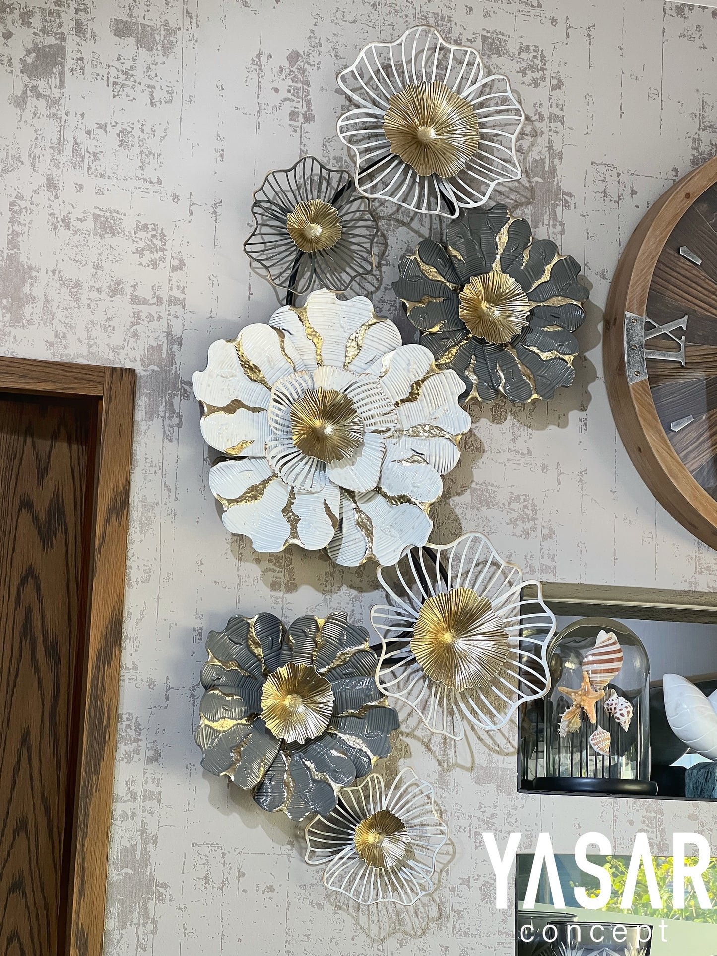 Flowe Metal Çiçekli Duvar Panosu