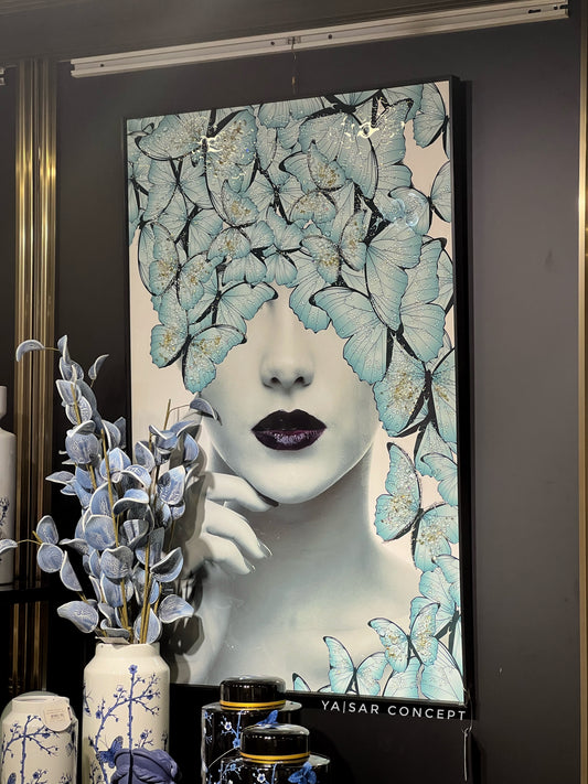 Turquoise Woman Kristal Epoksi Taşlı Reçine Tablo