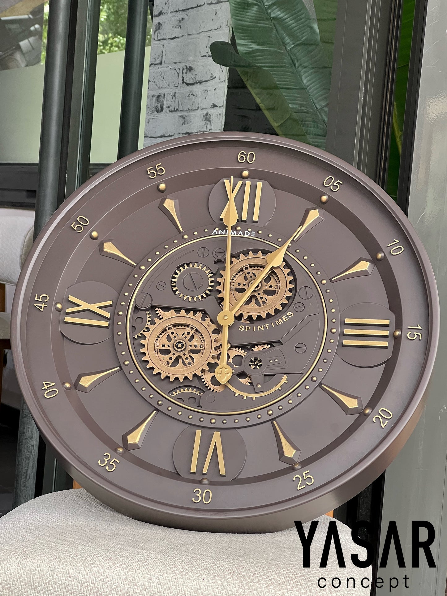 Cliffe Metal Çarklı Duvar Saati 60 Cm