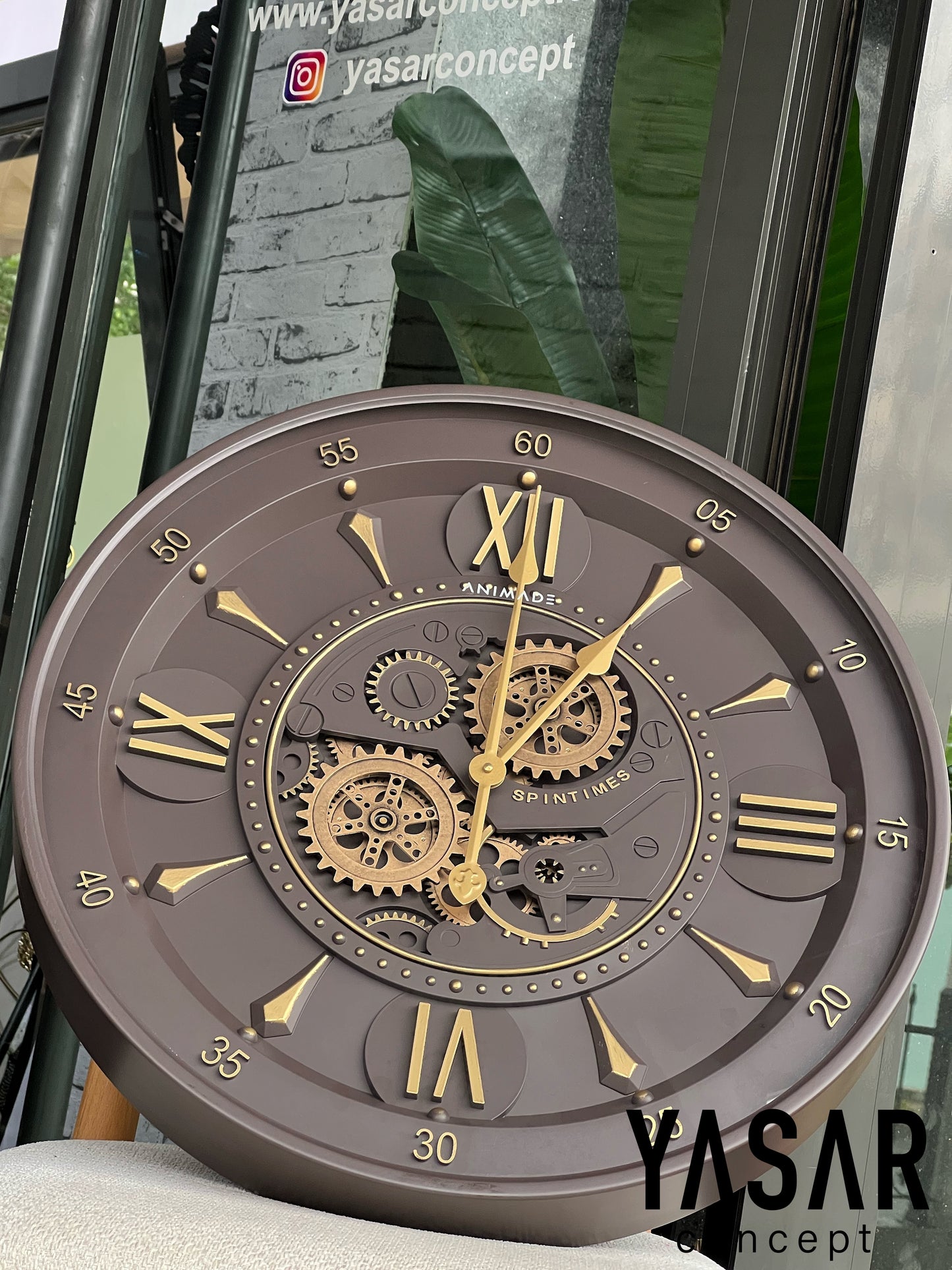 Cliffe Metal Çarklı Duvar Saati 60 Cm