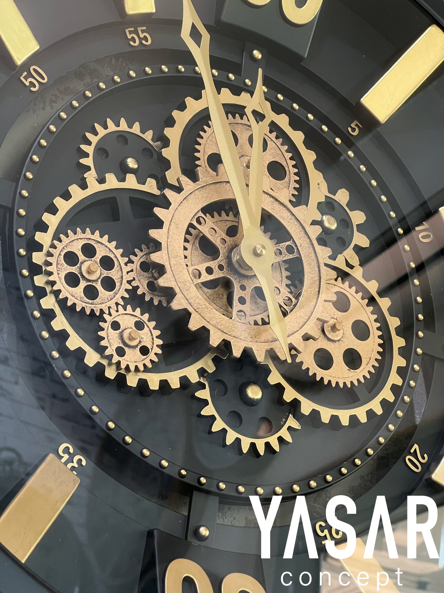 Mechavine Metal Çarklı Duvar Saati 46 Cm
