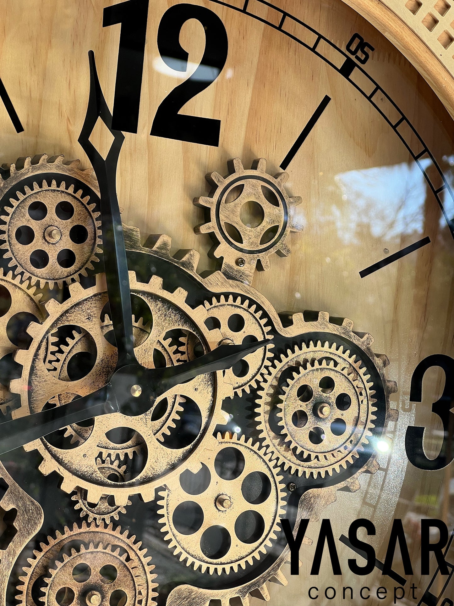 Foresta Ahşap Çarklı Duvar Saati 60 Cm