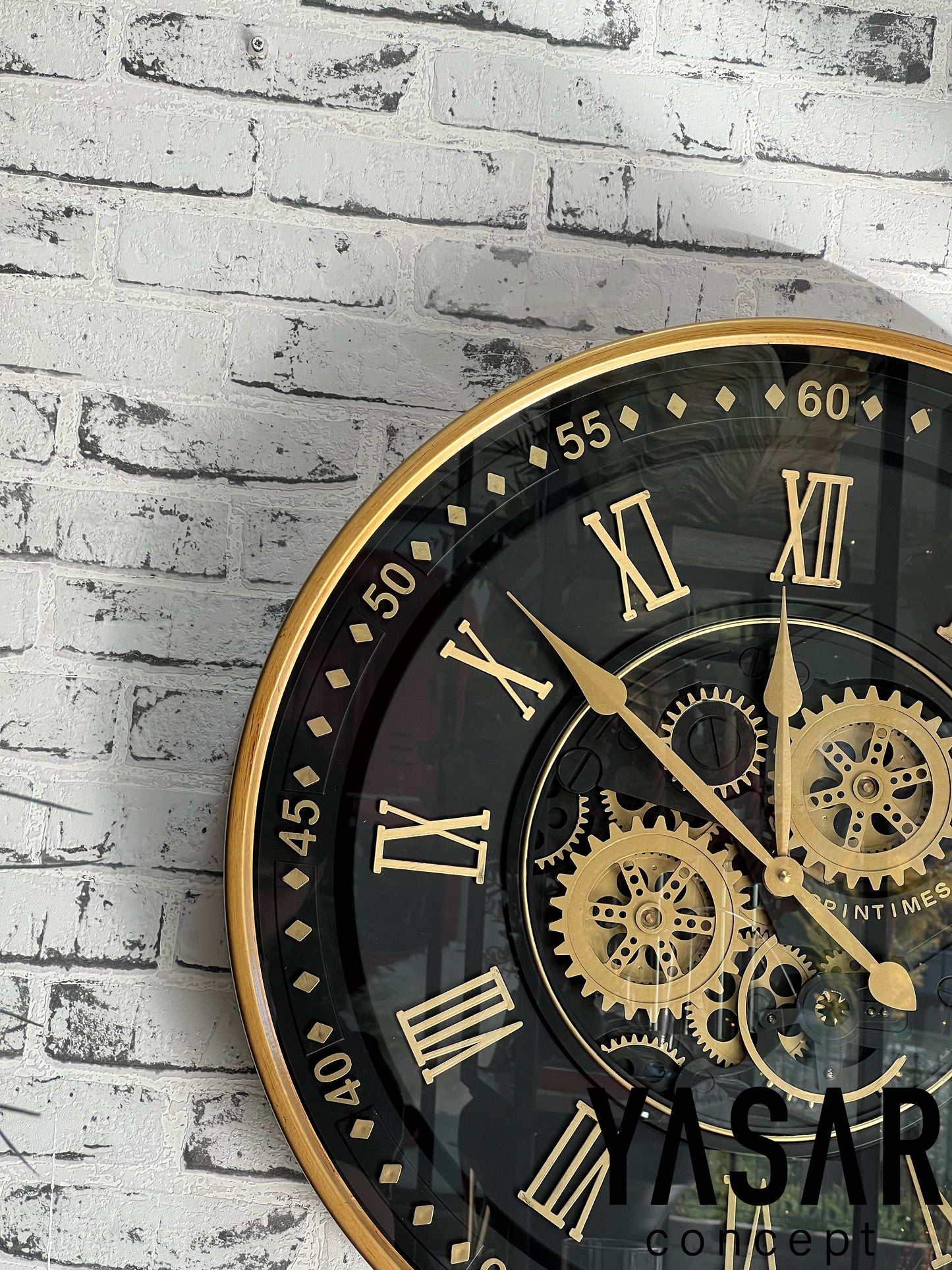 Spur Metal Çarklı Duvar Saati 60 Cm