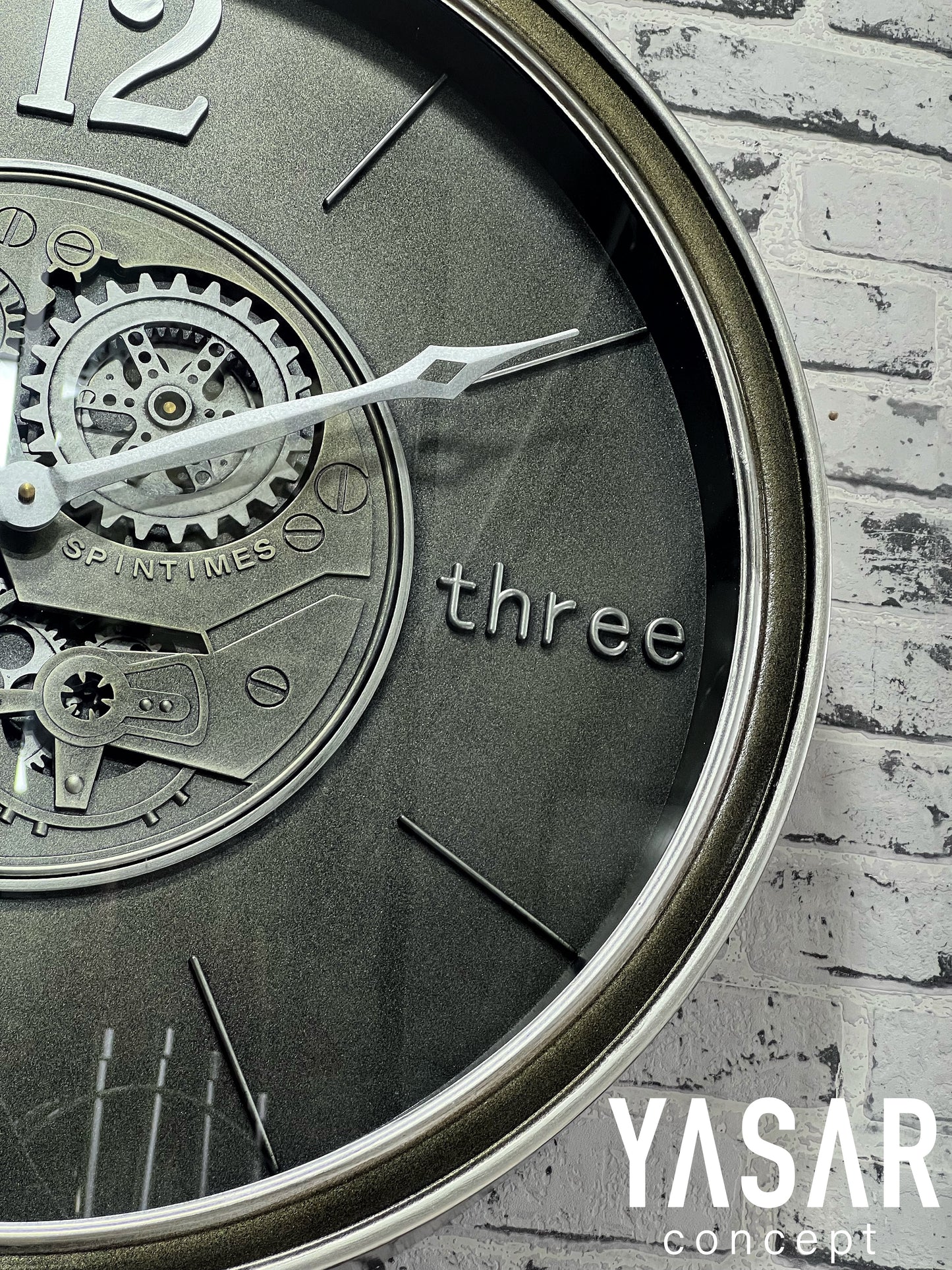 TriNove Metal Çarklı Duvar Saati 60 Cm