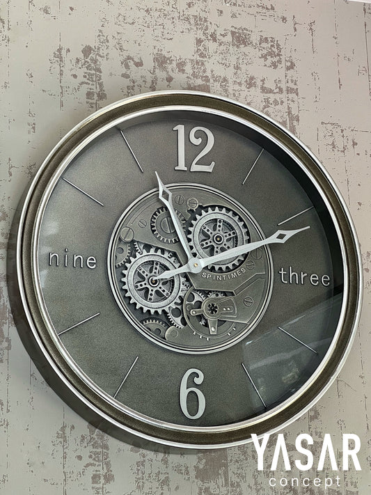 TriNove Metal Çarklı Duvar Saati 60 Cm